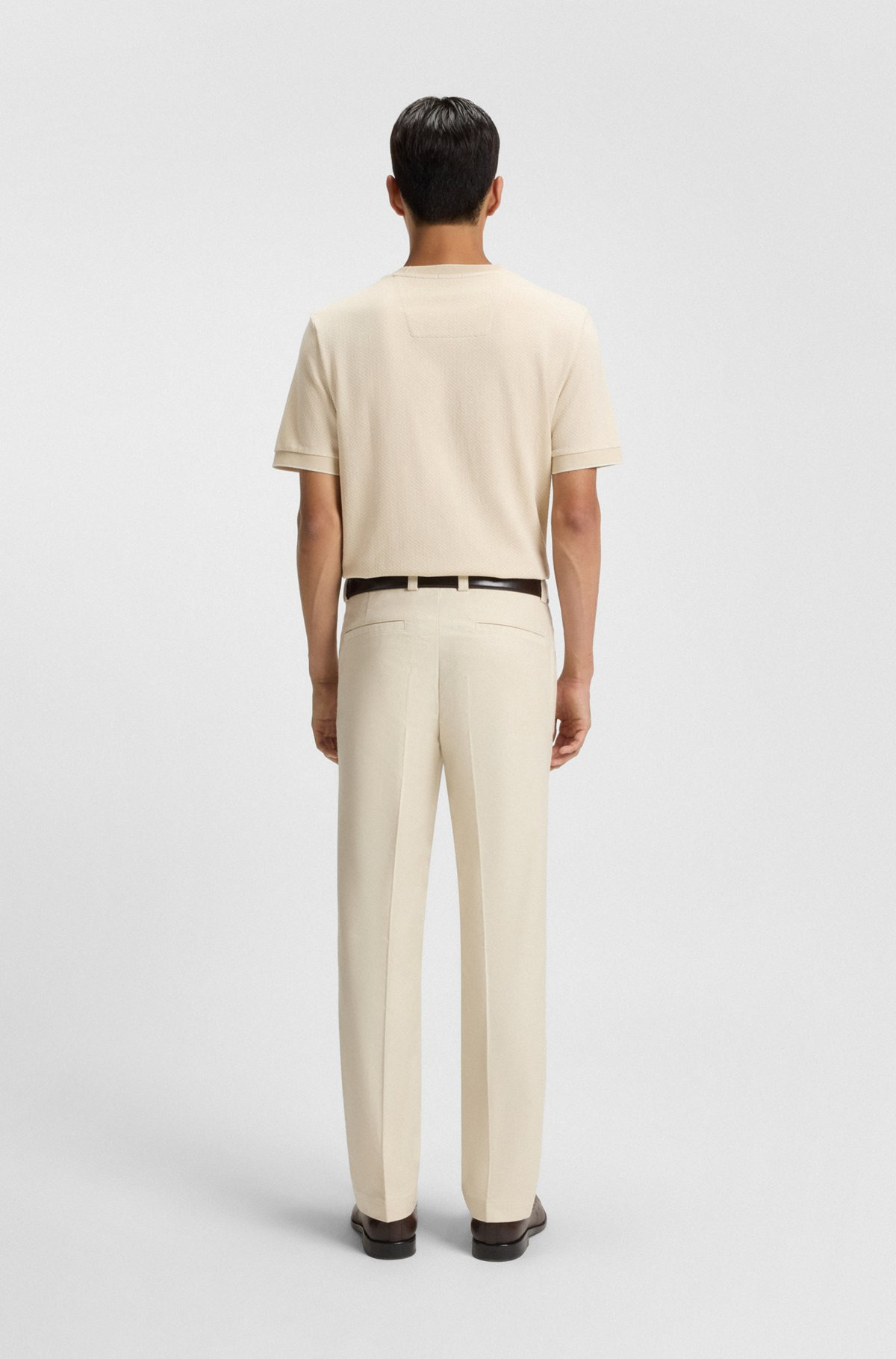 MERCERIZED-COTTON T-SHIRT WITH TWO-TONE STRUCTURE - 5