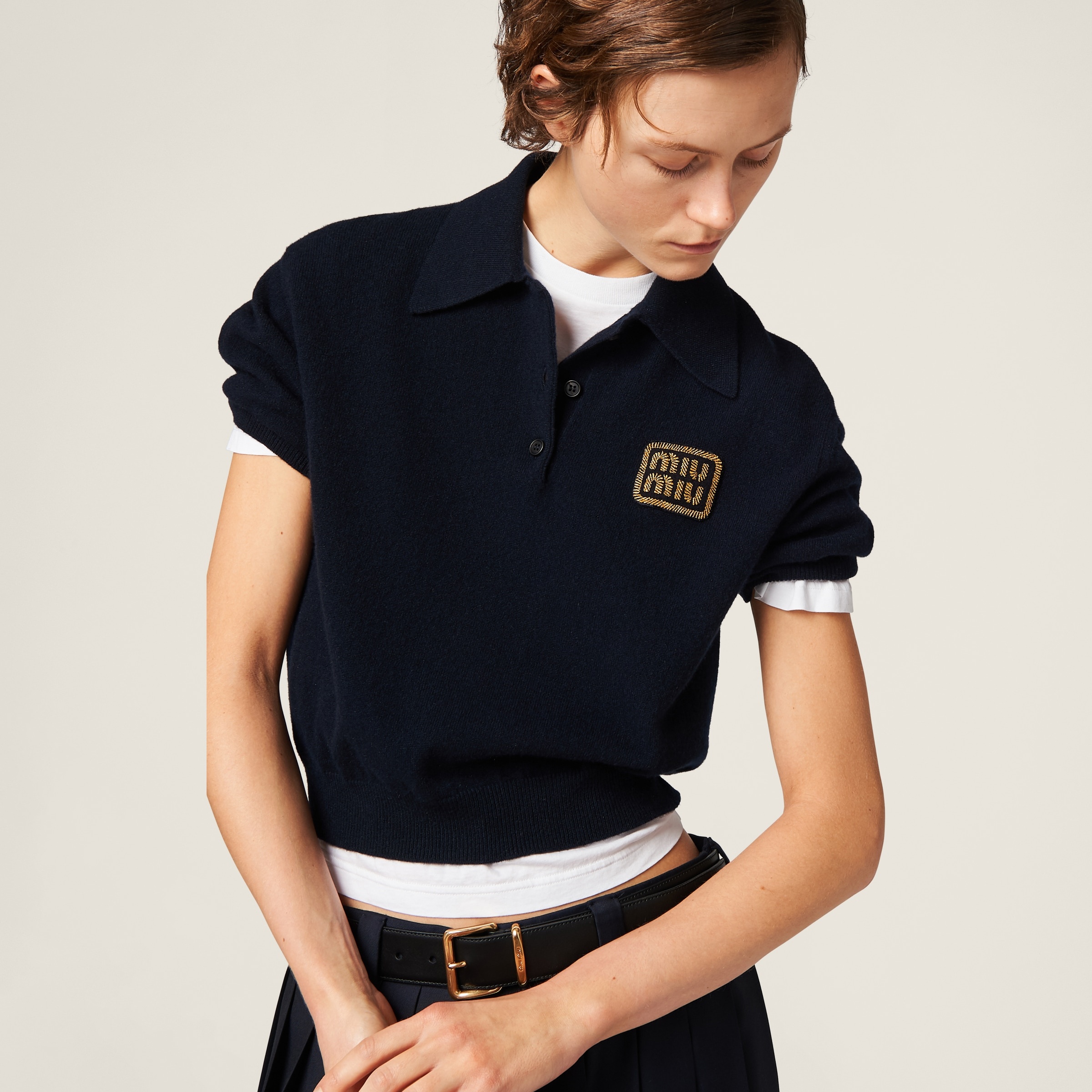 Miu Miu Cashmere knit polo shirt | REVERSIBLE