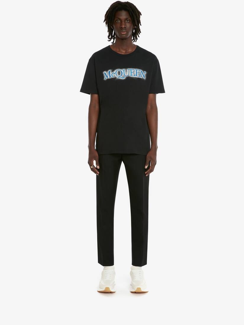 Men's McQueen Spray Logo T-shirt in Black/multicolour - 2