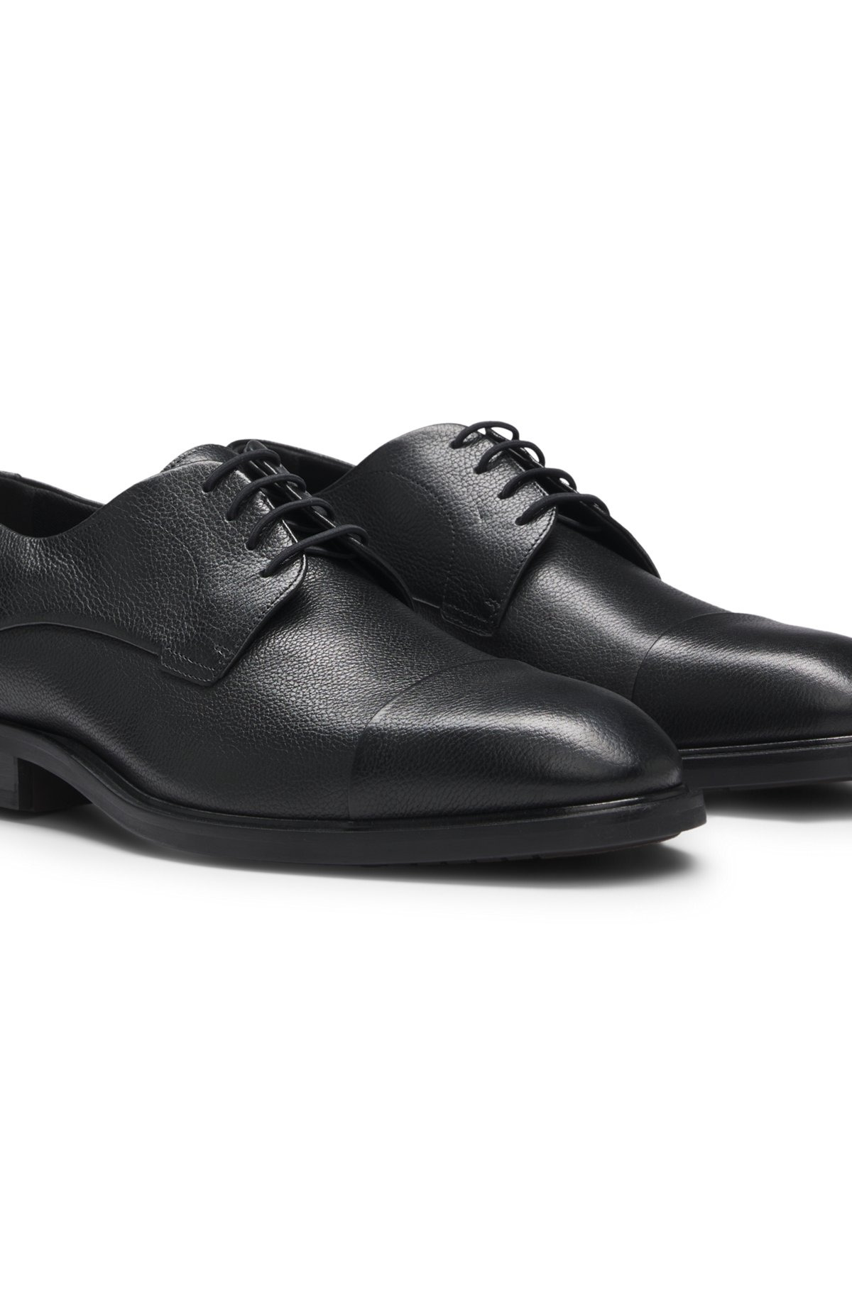 CAP-TOE DERBY SHOES IN GRAINED LEATHER - 2