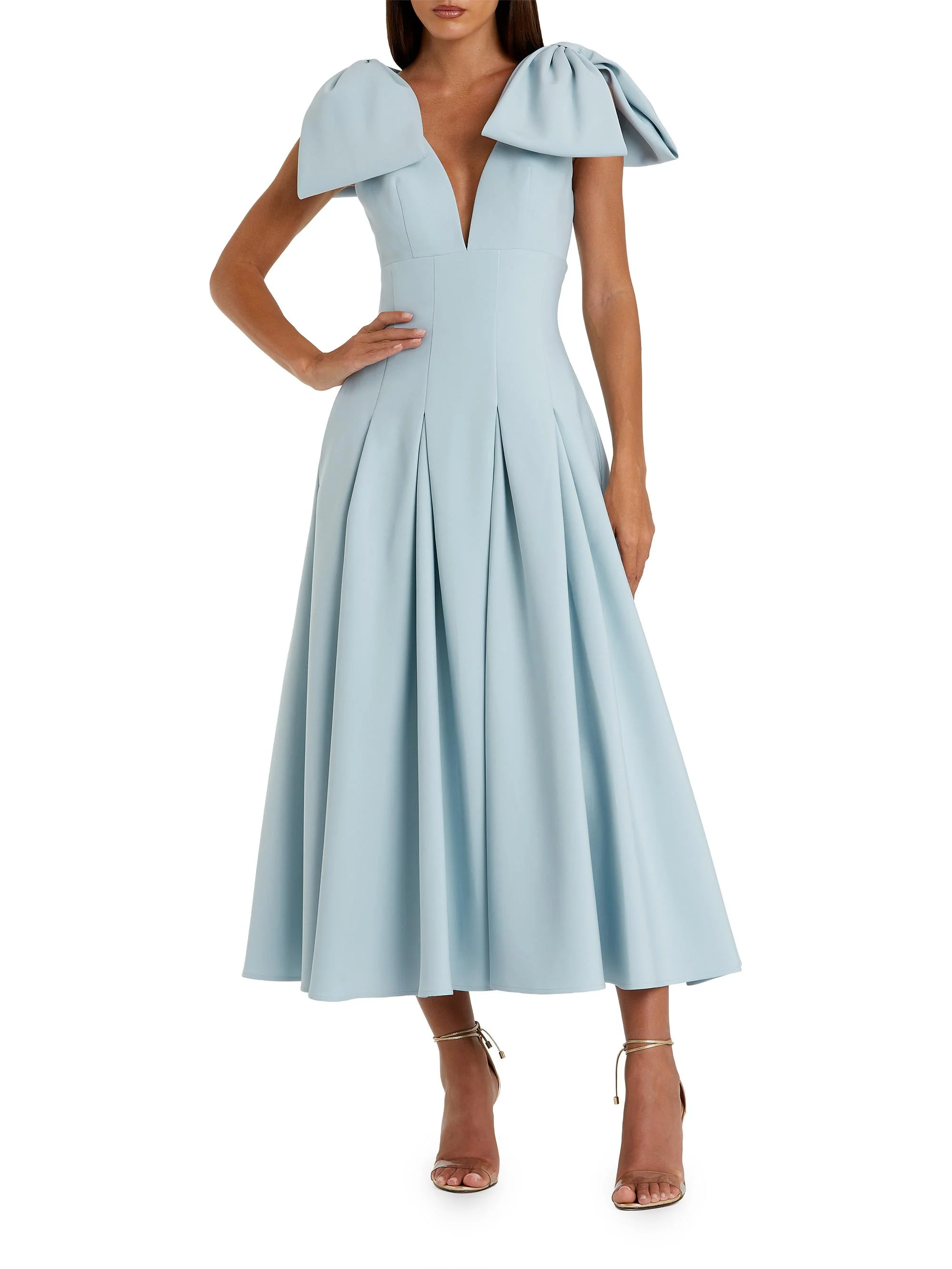 Women's Ieena Crêpe Bow-Strap A-Line Cocktail Dress - Ice Blue - 1