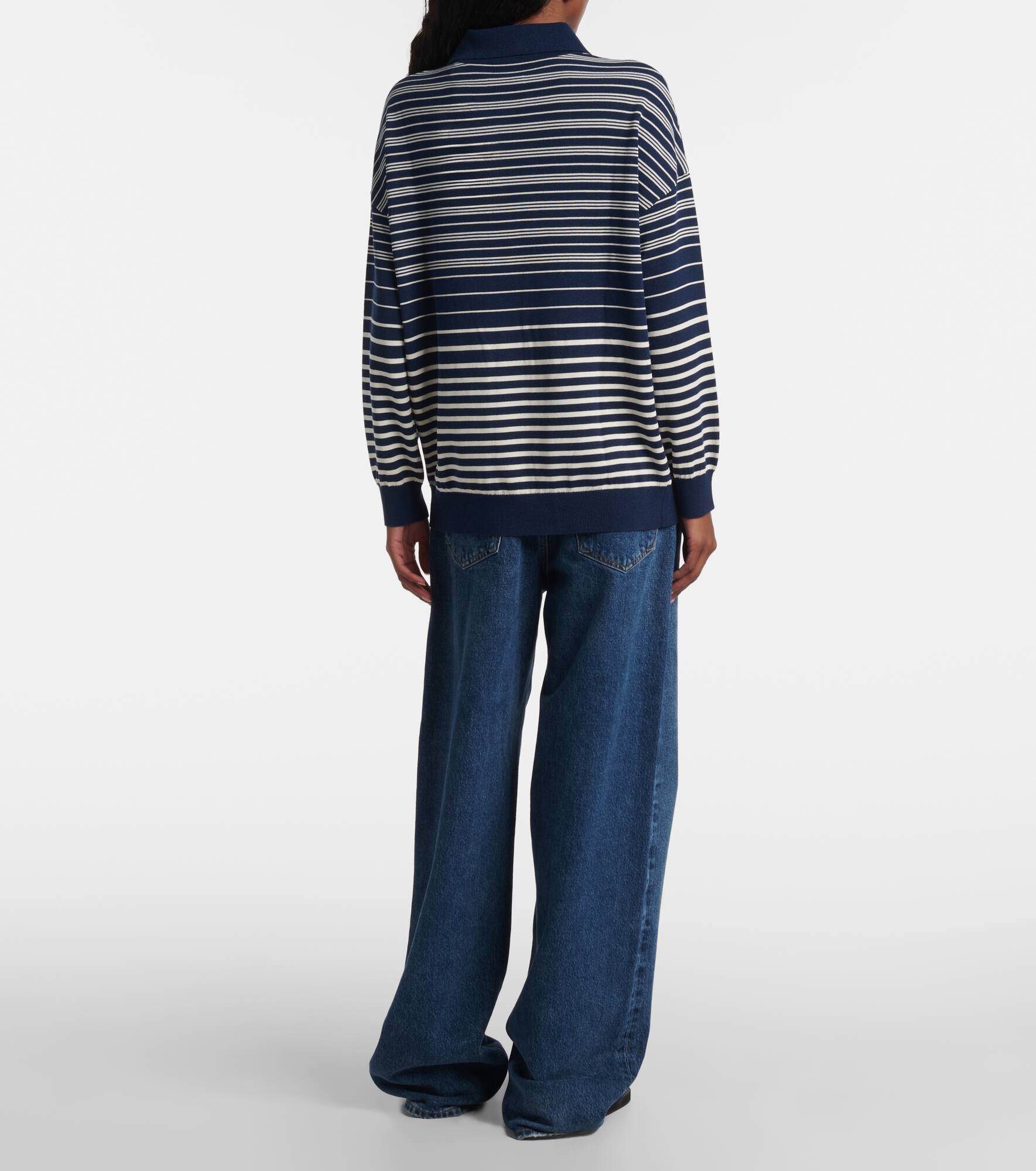 Harlow striped oversized polo sweater - 3