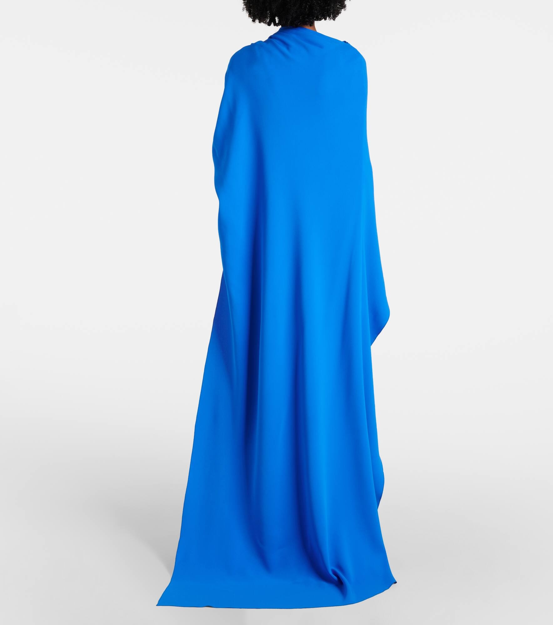 Draped silk-blend georgette gown - 3
