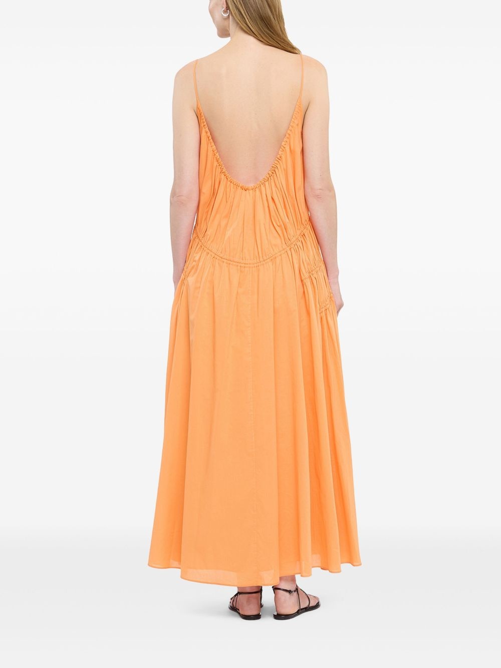gathered scoop-back dress - 4