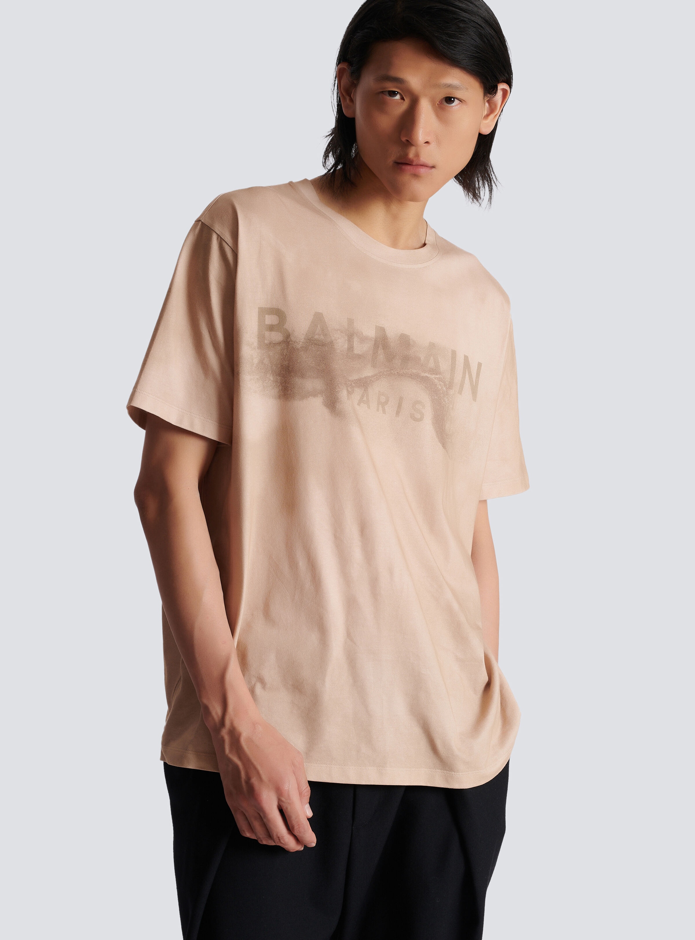 T-shirt in eco-responsible cotton with Balmain Paris desert logo - 6