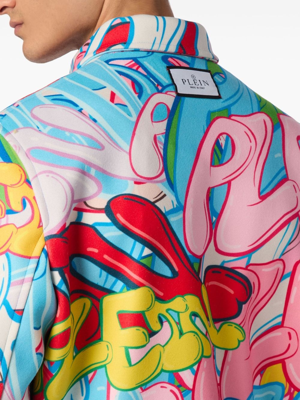 graffiti-print shirt jacket - 5
