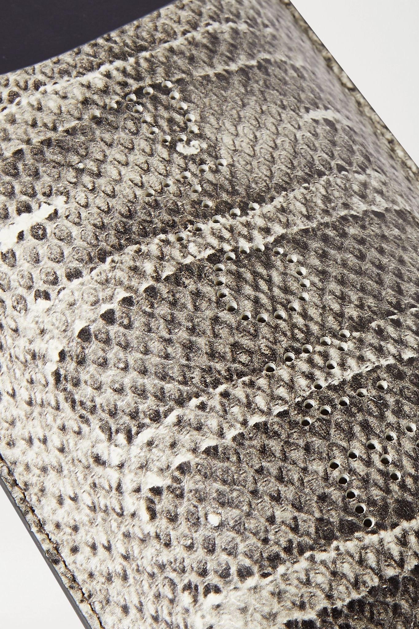 Smooth and perforated snake-effect leather phone case - 3