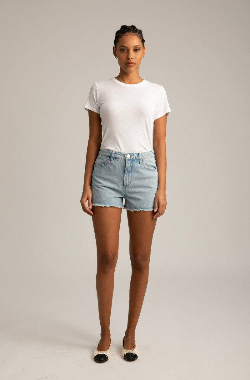 SPRWMN BIANCA DENIM CUT OFF SHORT outlook