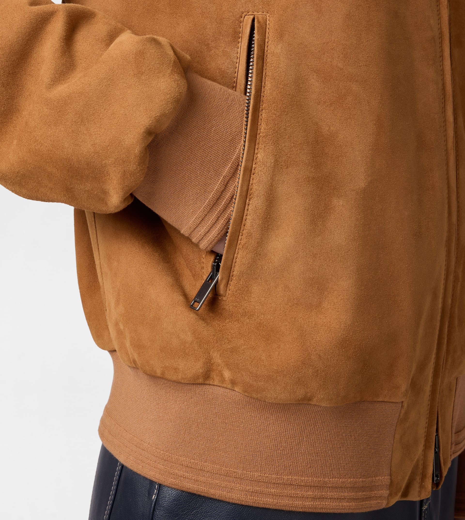 PASHMY BOMBER JACKET IN SUEDE - ORANGE - 11