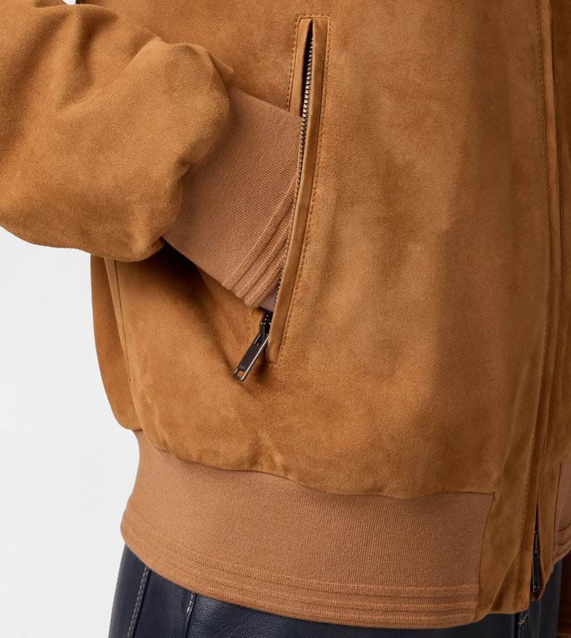PASHMY BOMBER JACKET IN SUEDE - ORANGE 11