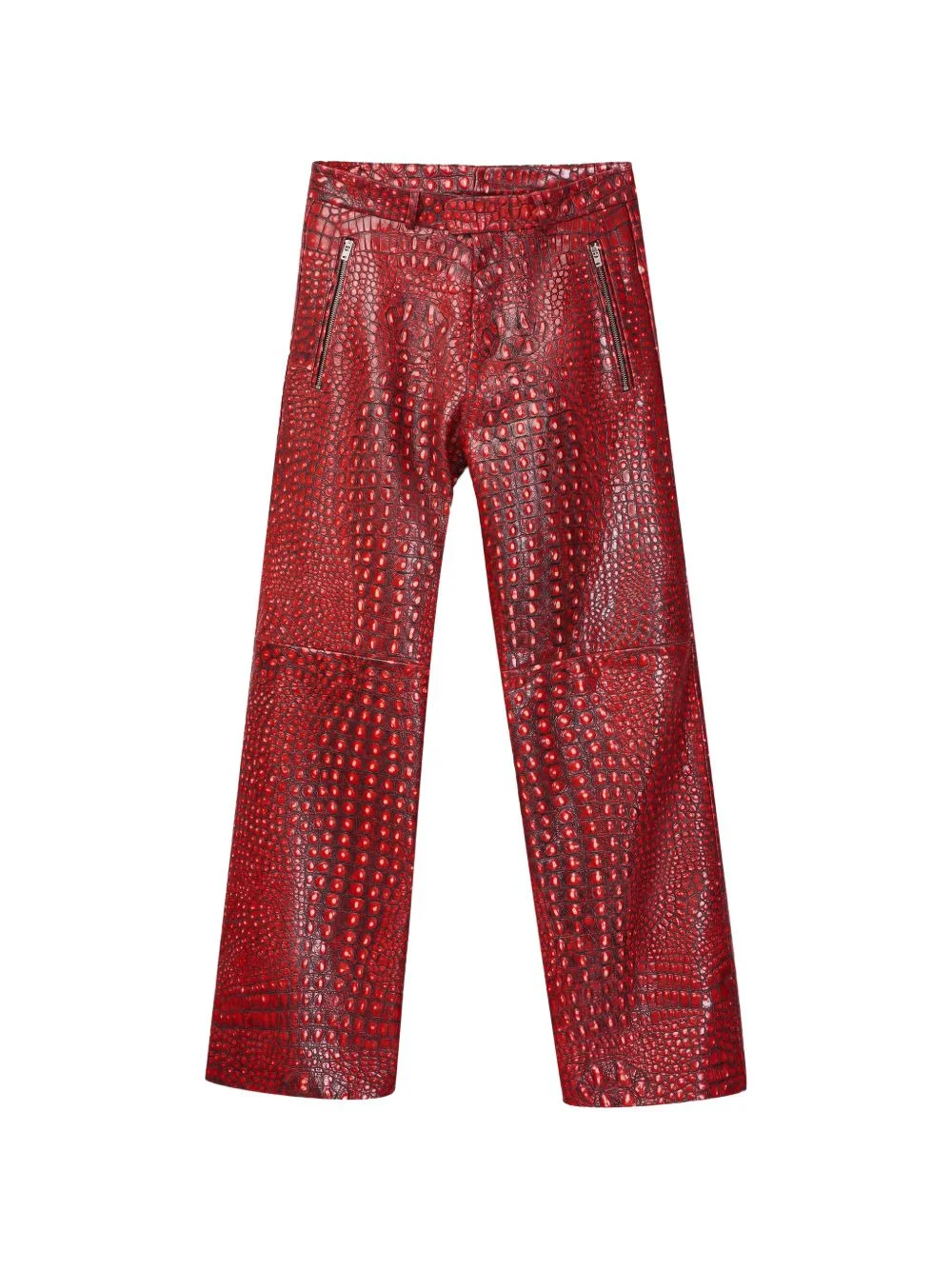 zip leather trousers - 1