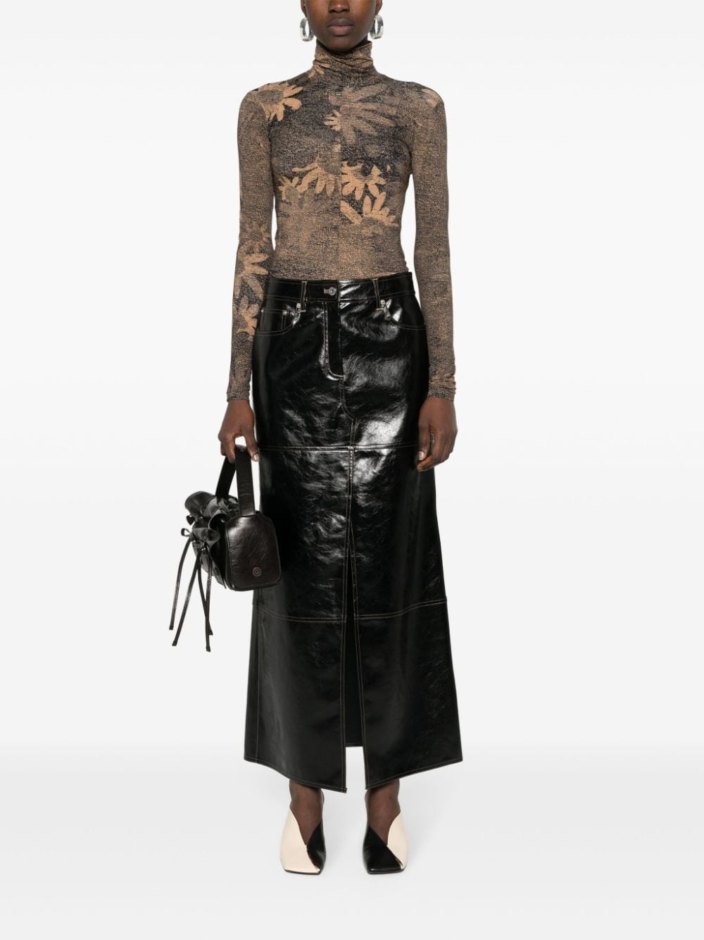 Francie patent midi shirt - 2