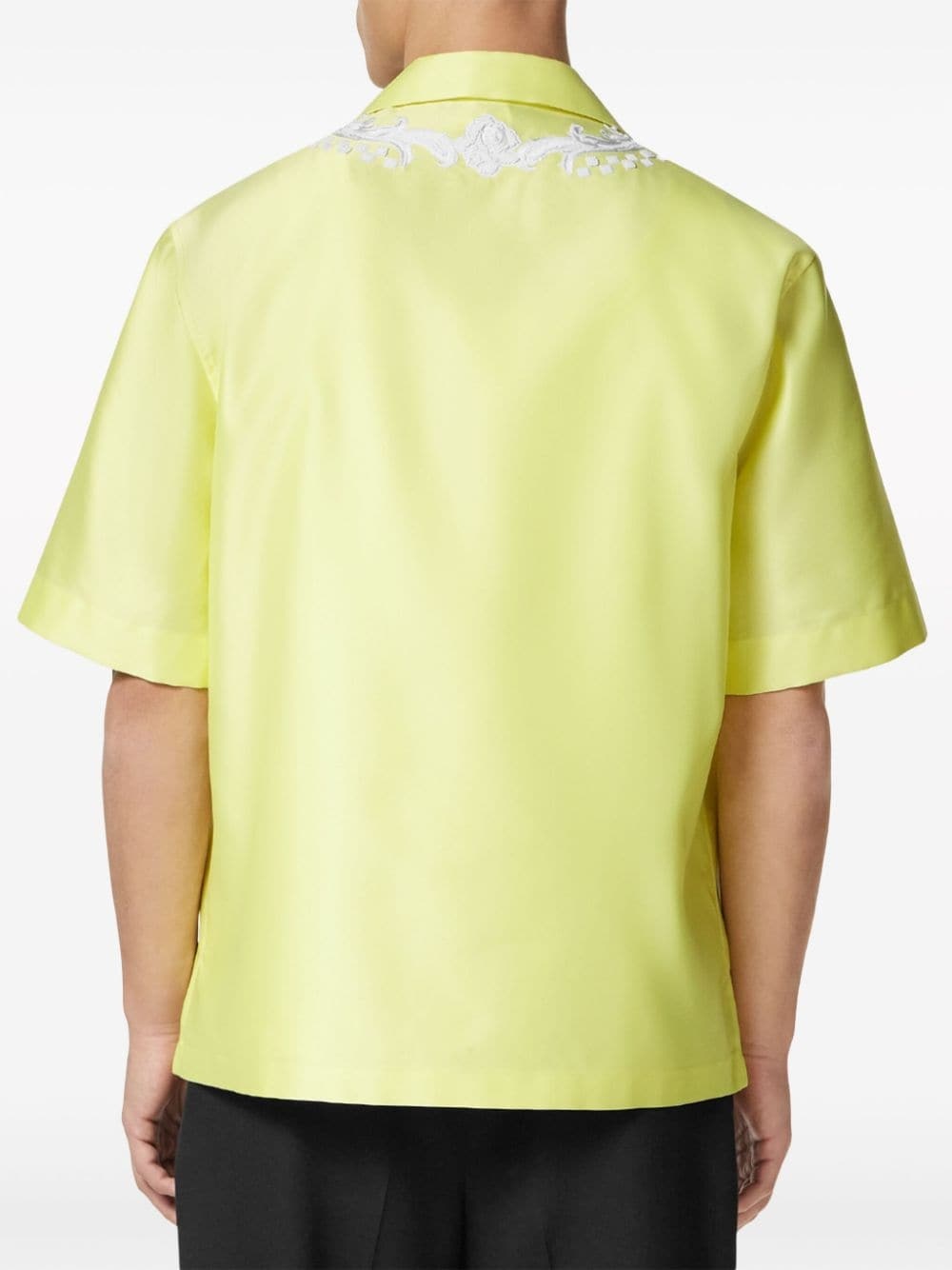 floral-embroidered short-sleeve shirt - 3