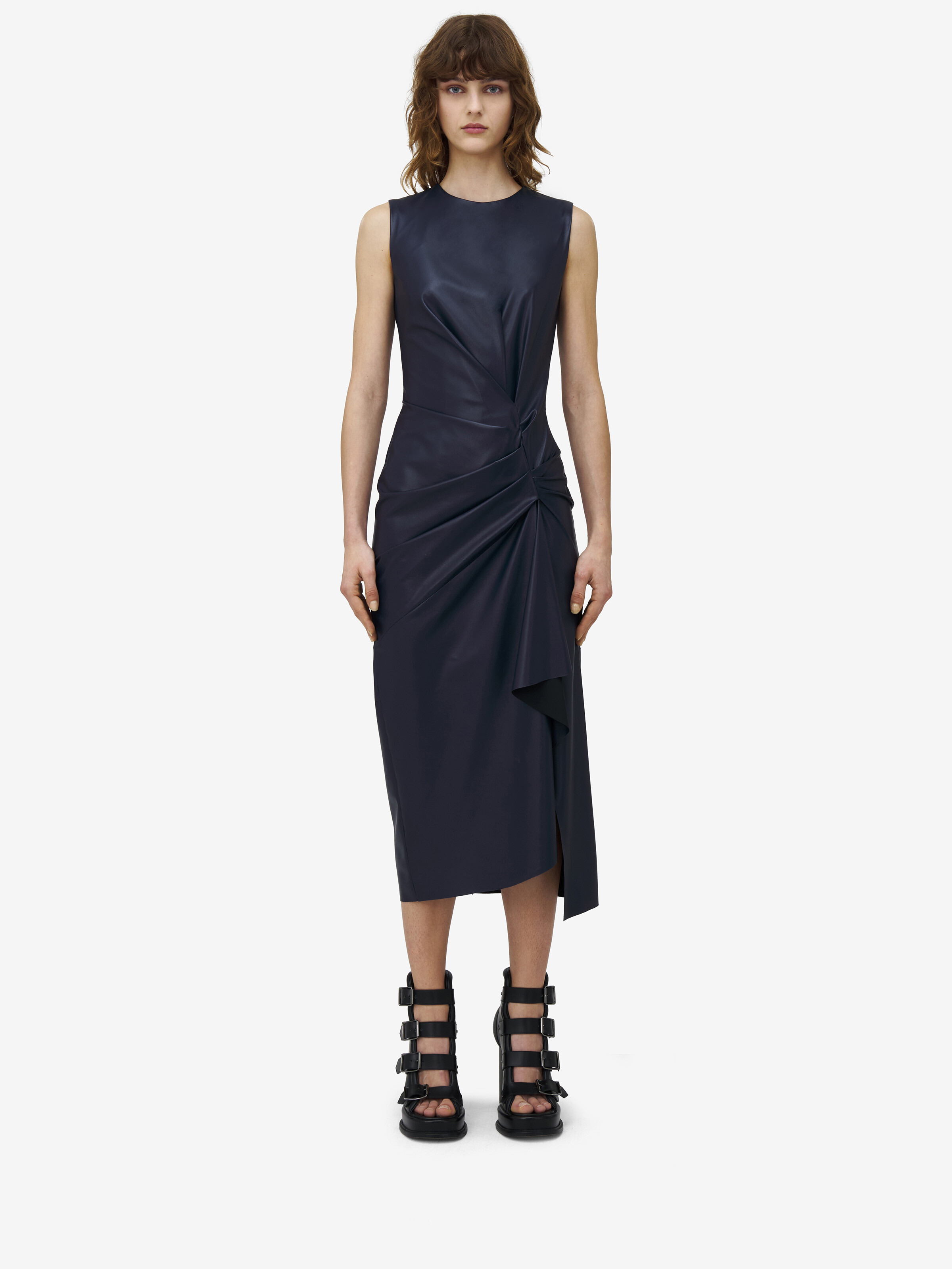 Twisted Drape Pencil Dress - 3