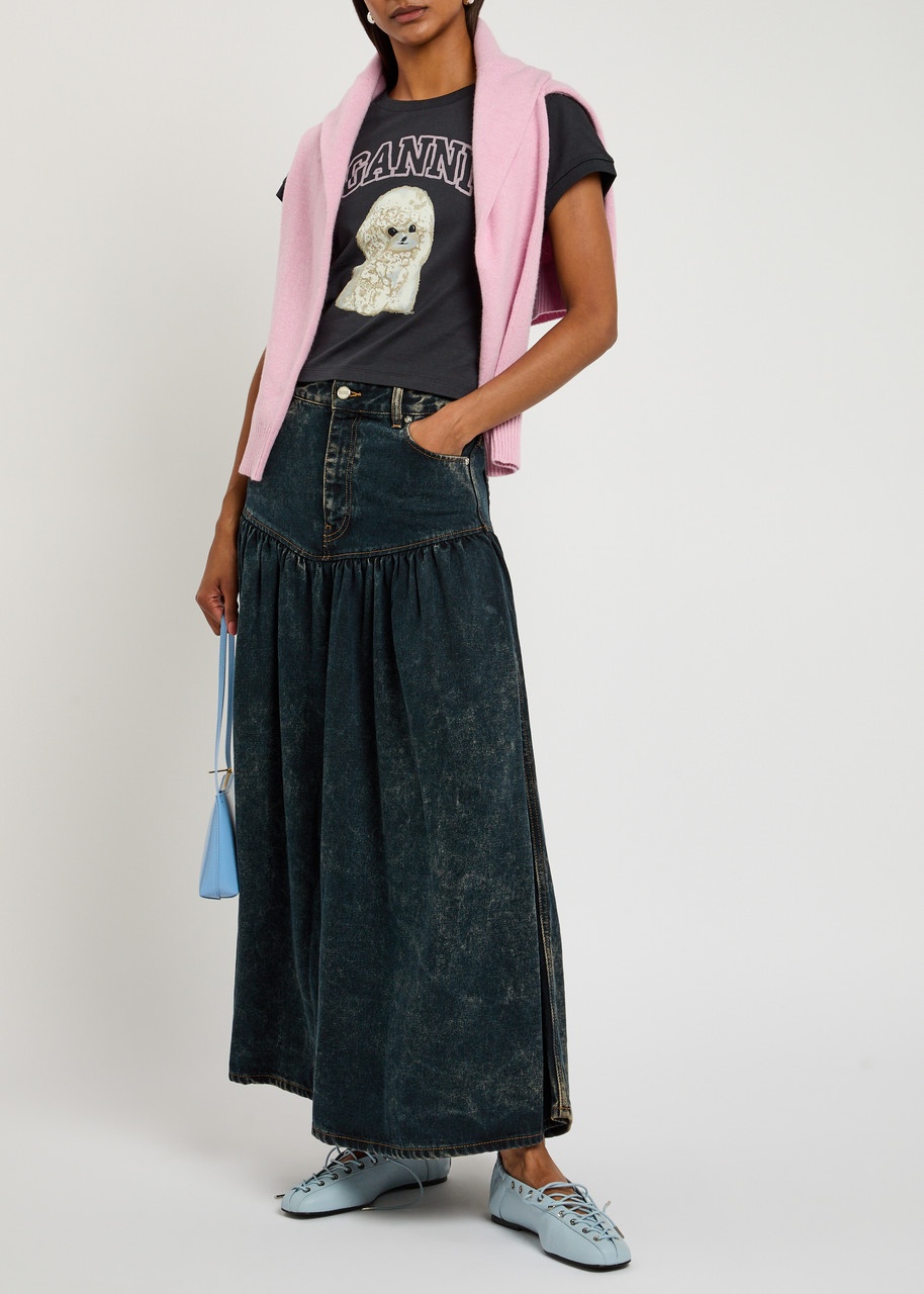 Ganni Denim Maxi Skirt - 4