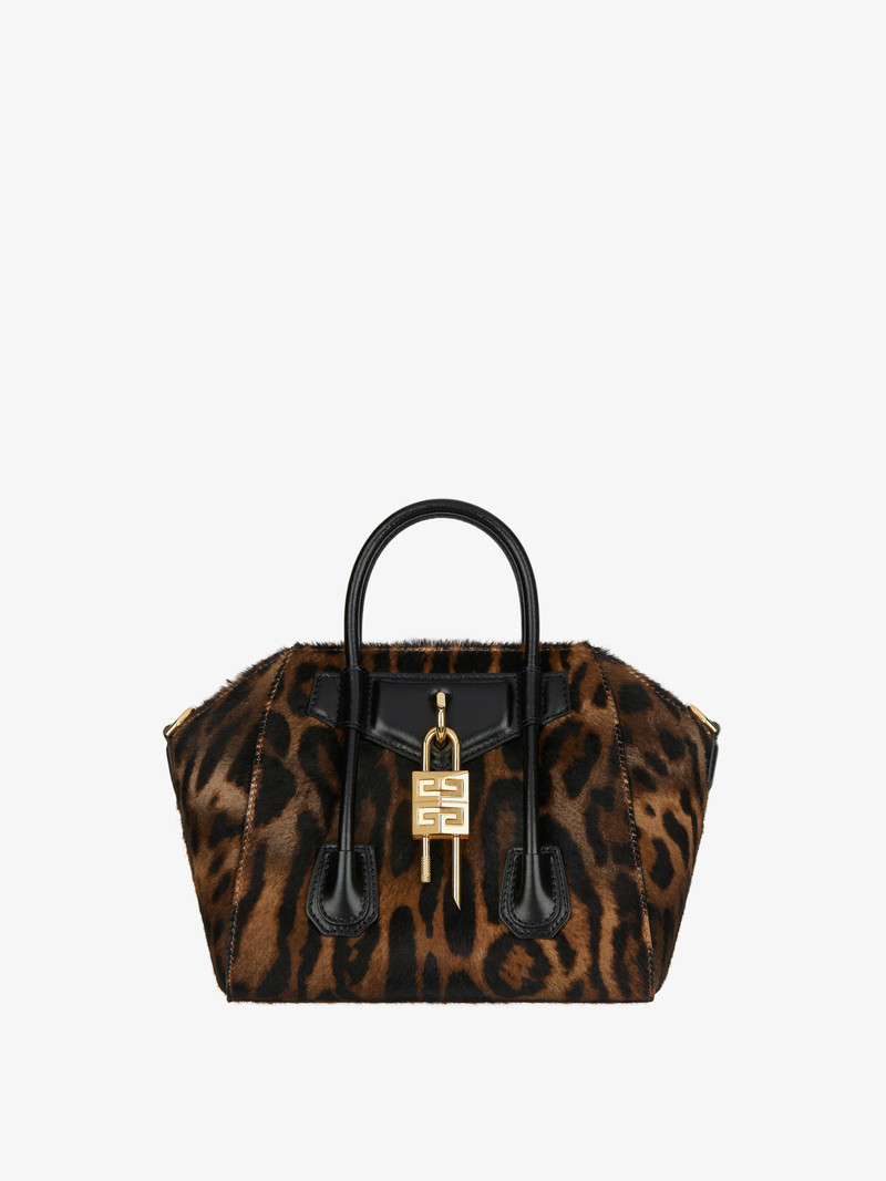 MINI ANTIGONA LOCK BAG IN LEOPARD PRINT HAIRCALF 1
