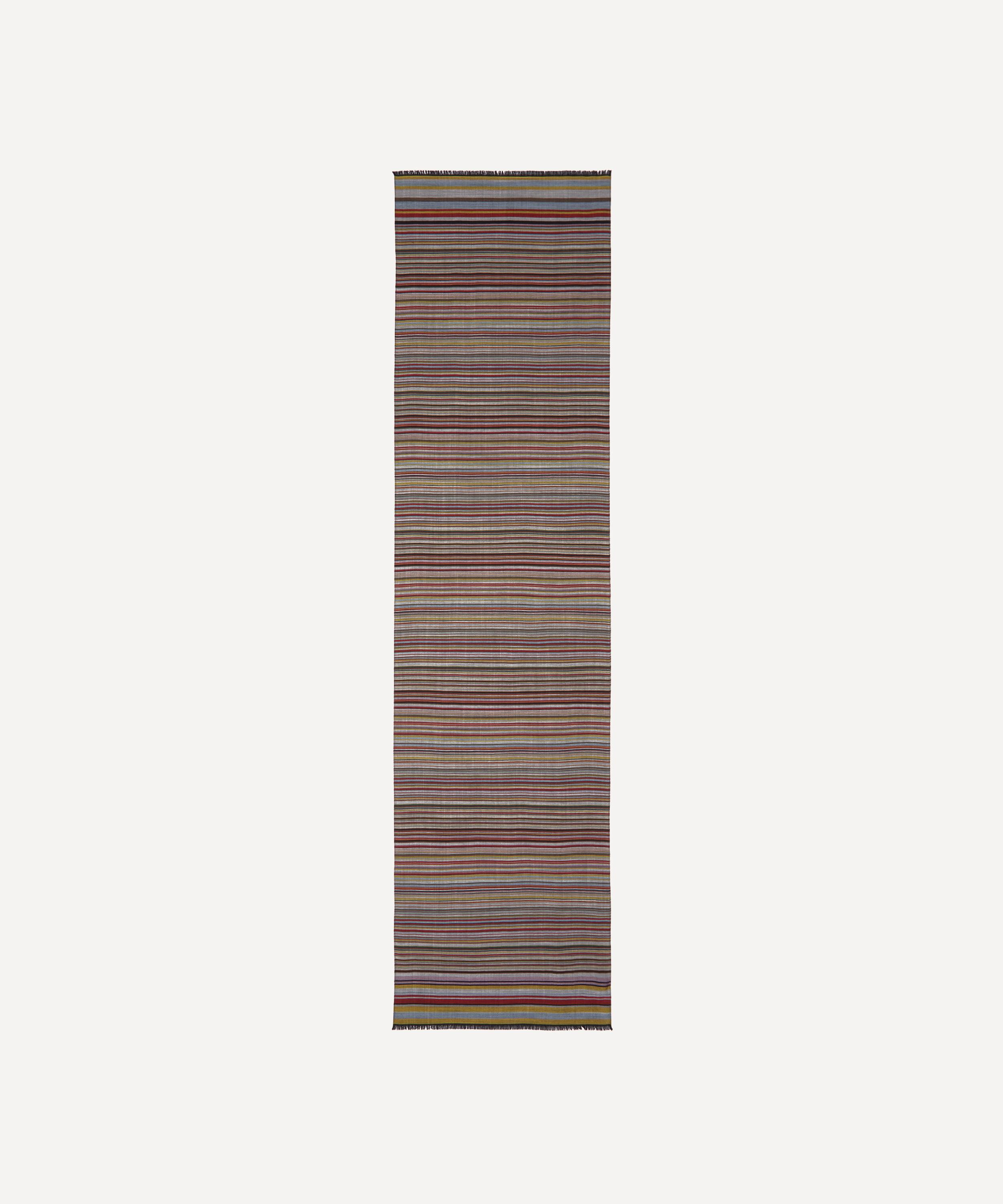 Signature Stripe Silk-Wool Blend Scarf - 1