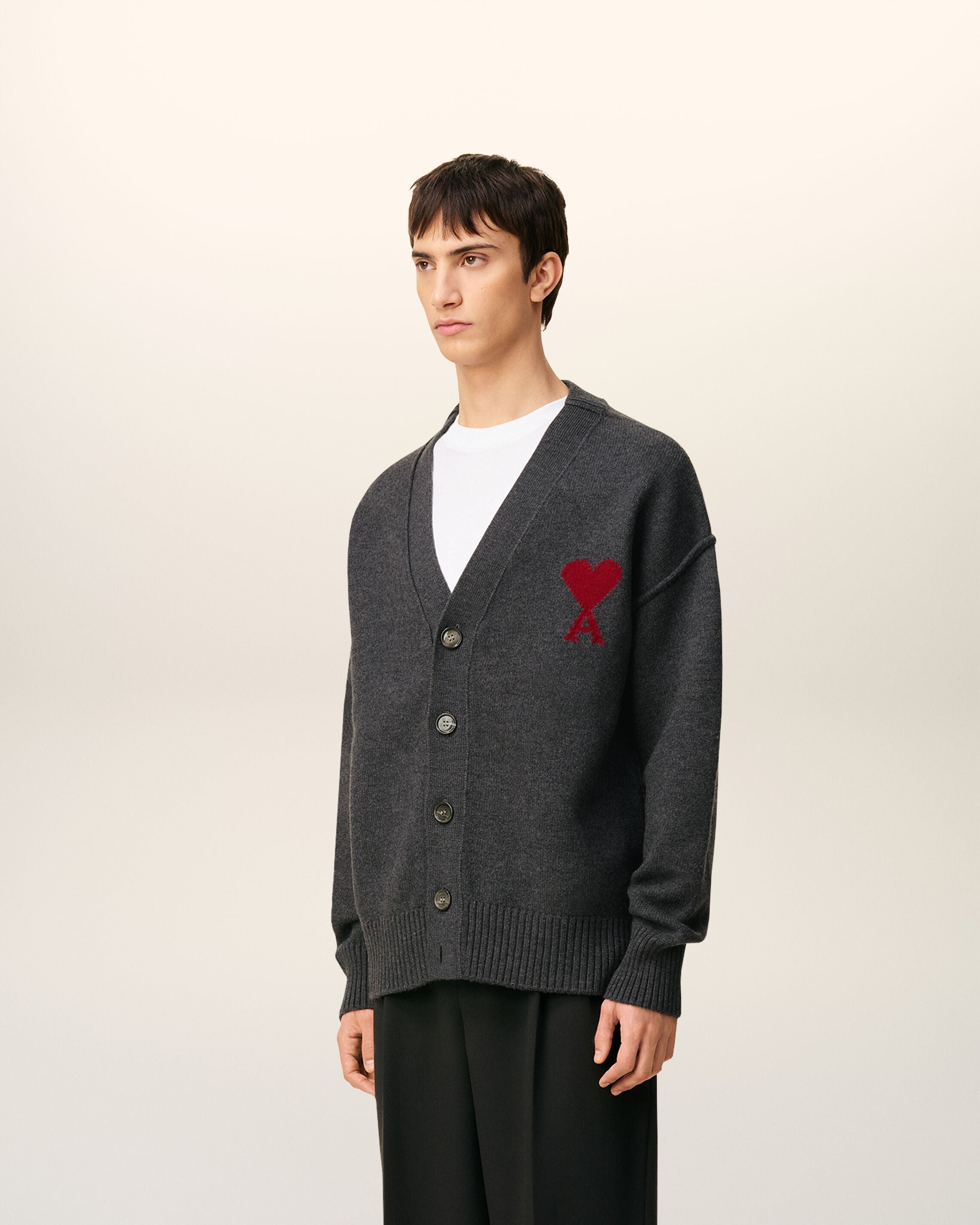 GREY WOOL AMI DE COEUR CARDIGAN - 6