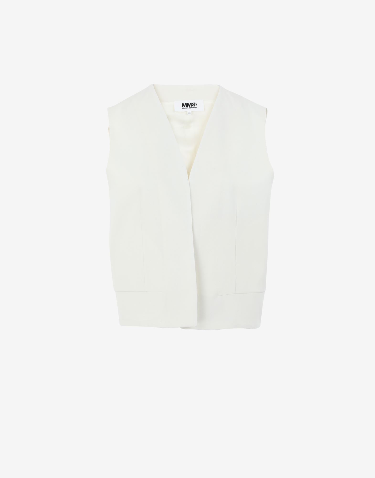 Minimal twill sleeveless jacket - 1