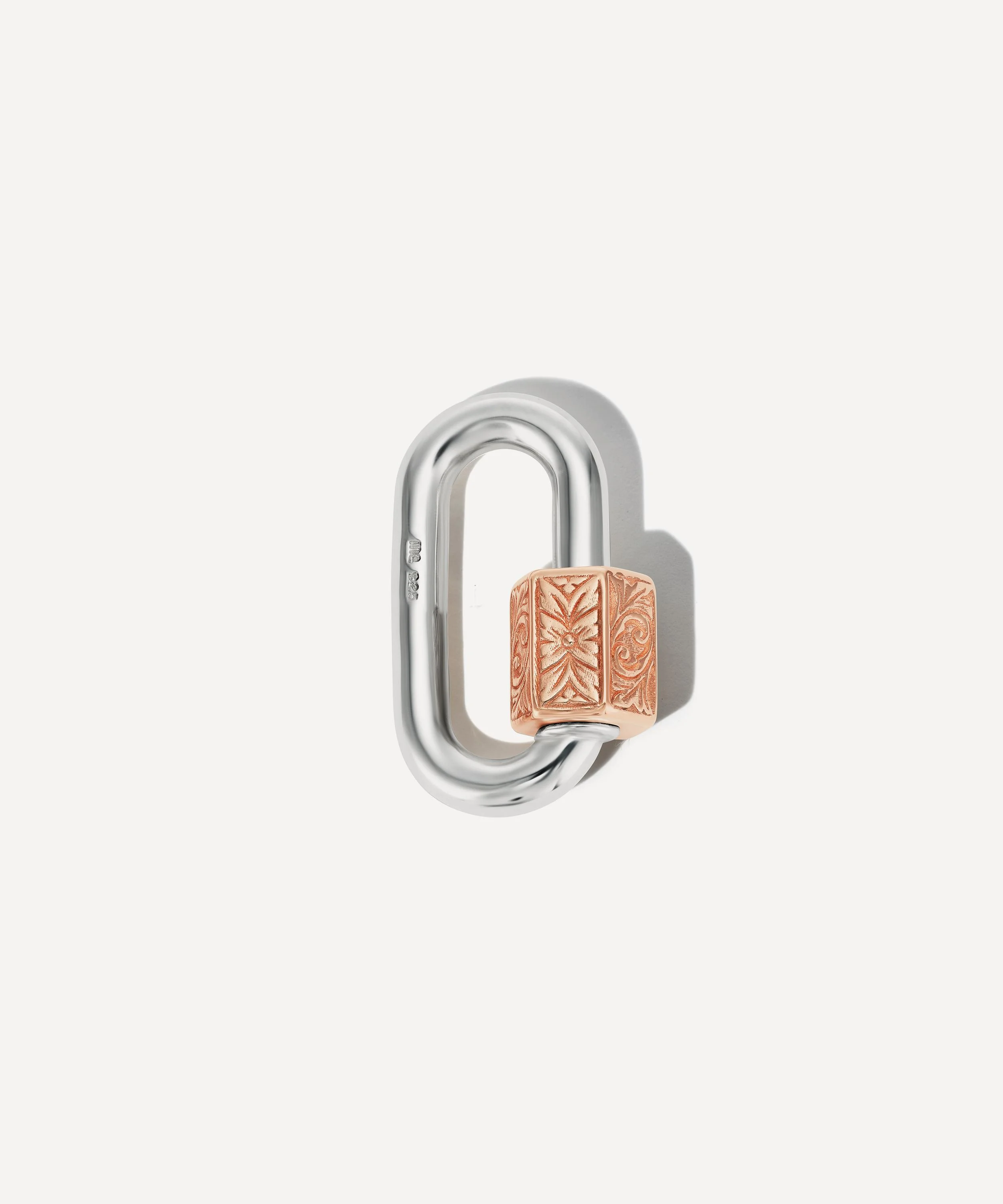 Mixed Metal Embossed Chubby Medium Lock - 1