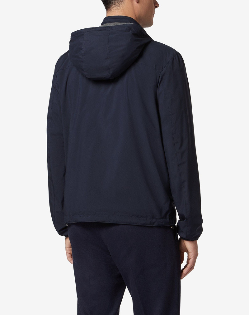Reversible blue rain jacket 4