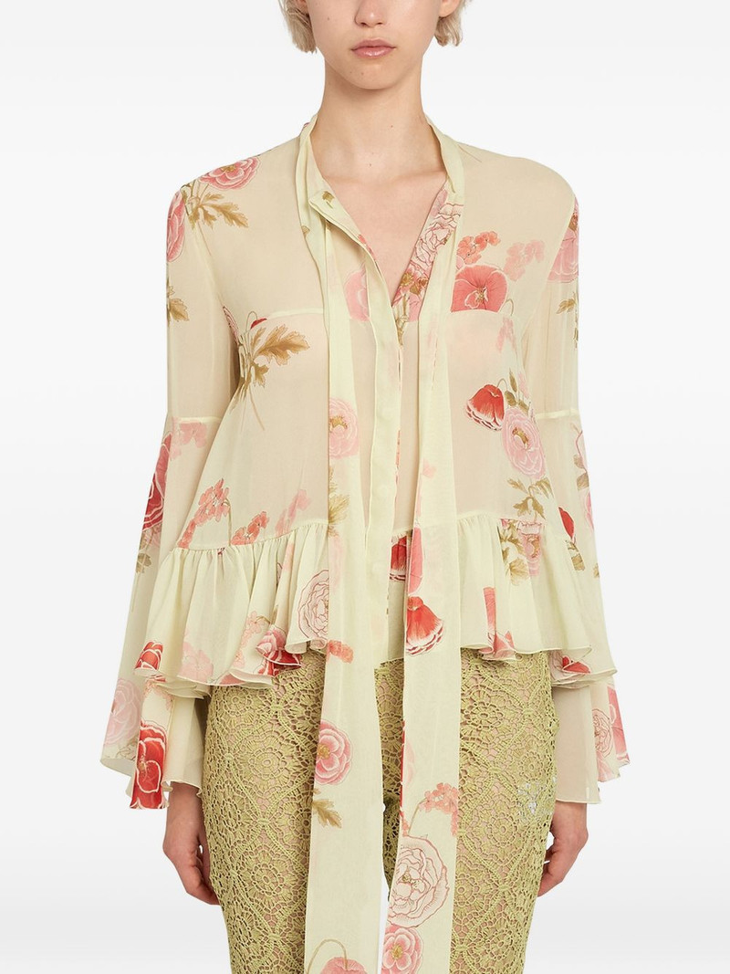 GIAMBATTISTA VALLI ruffled floral blouse outlook