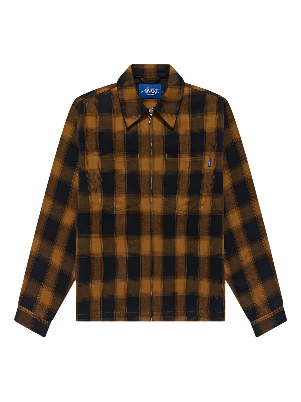 brushed flannel checked shirt jacket - 1