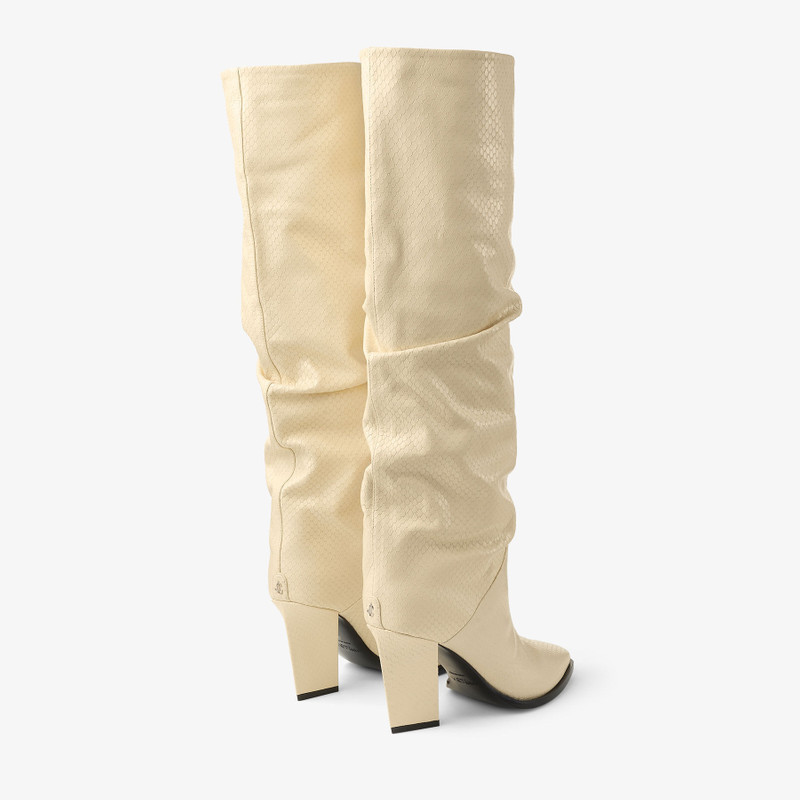 JIMMY CHOO Hart Knee Boot 85
Buttermilk Elaphe Printed Leather Over The Knee Boots outlook