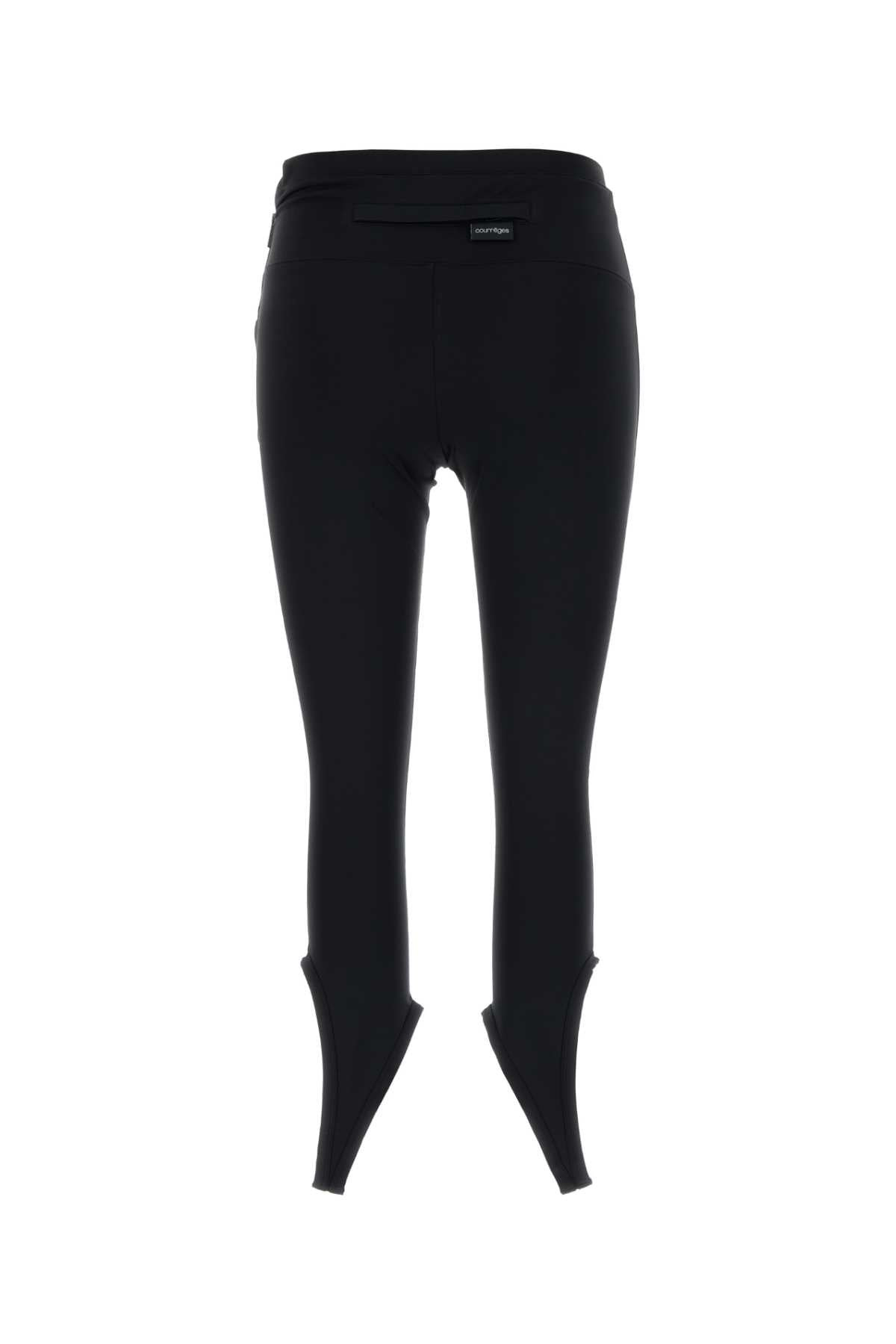 Courreges Women Black Stretch Nylon Leggings - 2