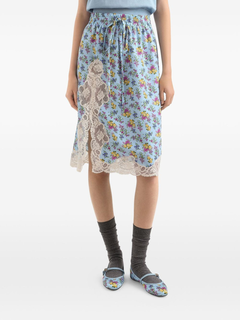 floral-print lace midi skirt 3