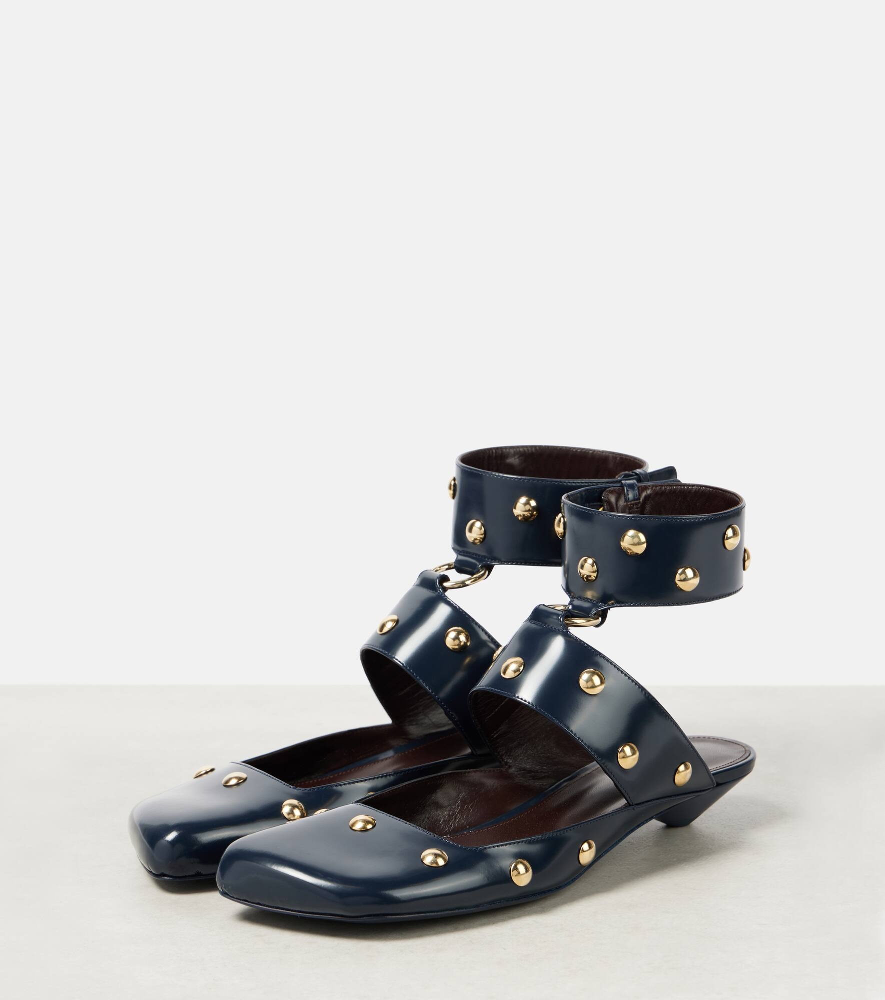 Jade studded leather sandals - 4