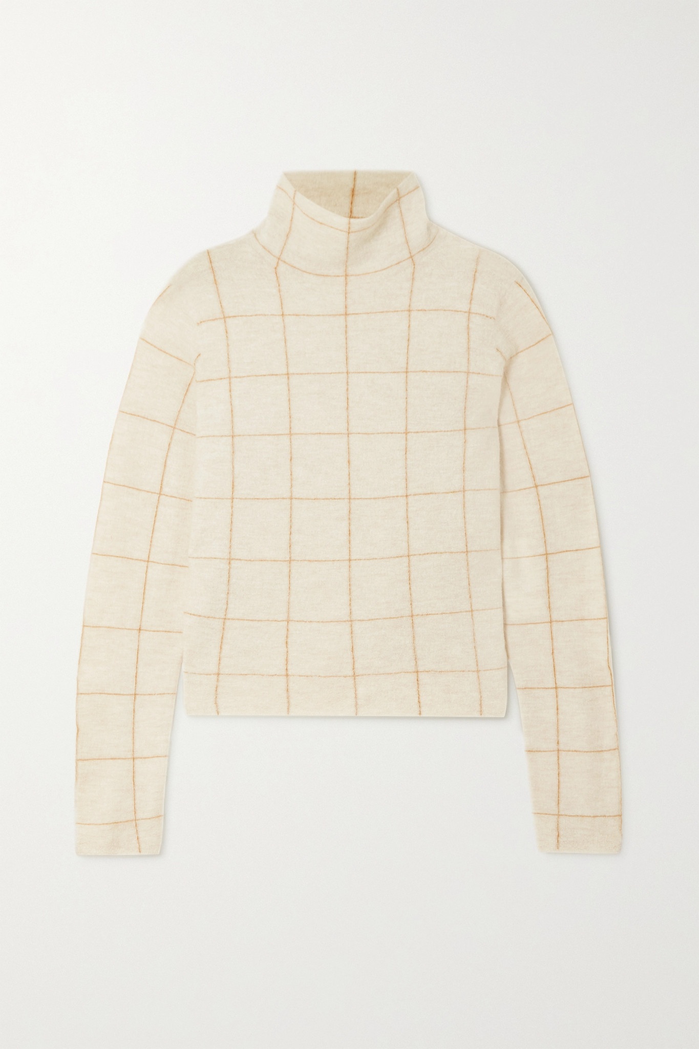 Checked cashmere turtleneck sweater - 1