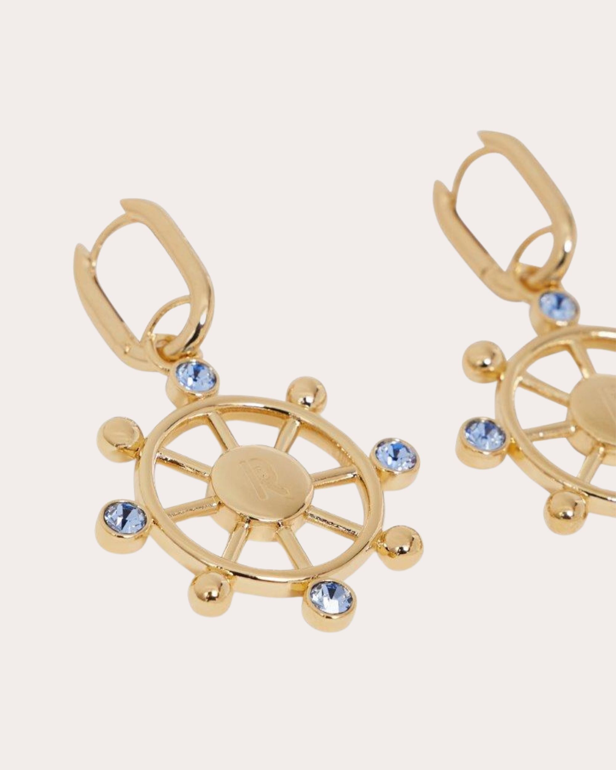 Crystal & Goldtone Rudder Drop Earrings - 5