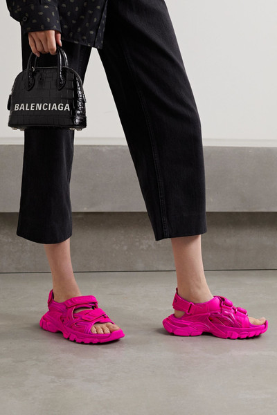 BALENCIAGA Track logo-detailed leather and rubber sandals  outlook