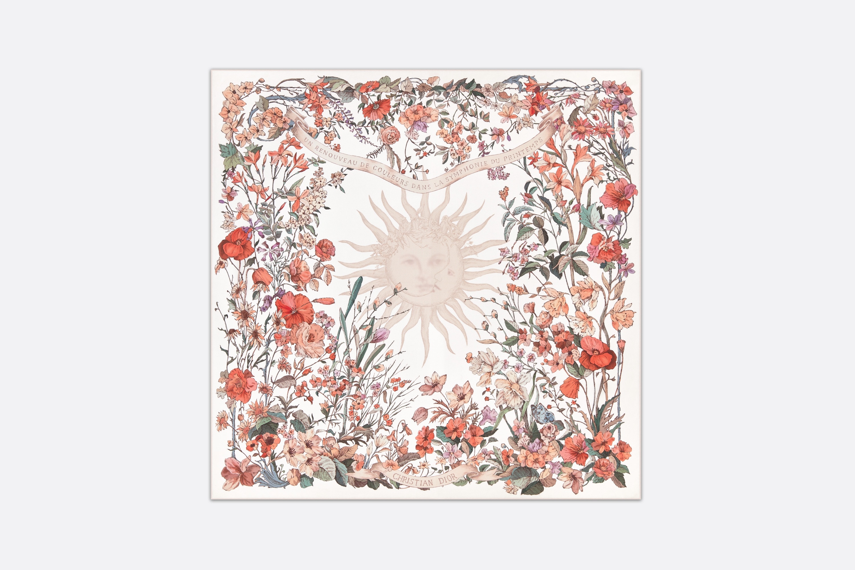 Dior 4 Saisons Printemps Soleil 90 Square Scarf - 1