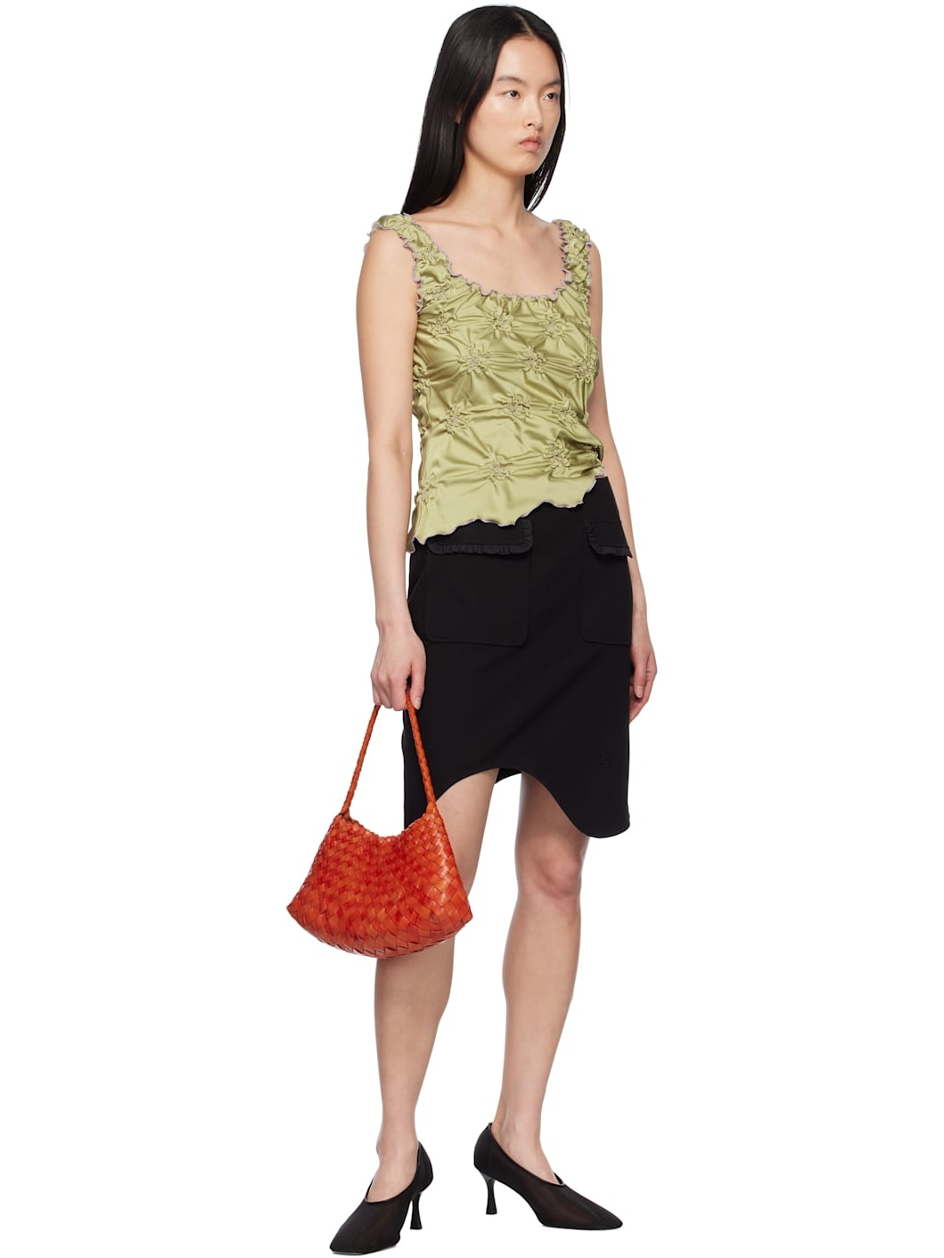 Black Ying-Yang Pencil Midi Skirt - 4
