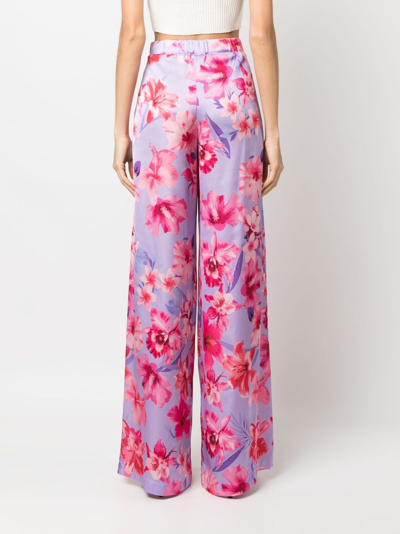 floral-print high-waisted palazzo pants 4