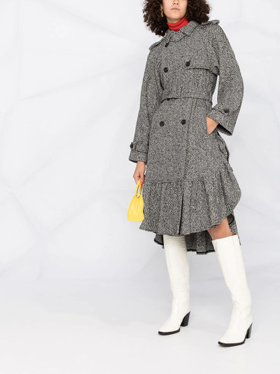 REDValentino herringbone double-breasted coat outlook