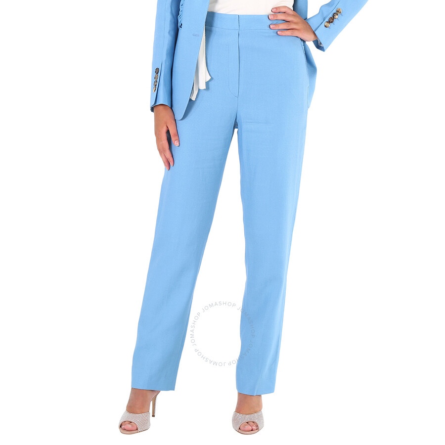 Burberry Ladies Blue Topaz Jersey Sash Detail Tailored Trousers - 2
