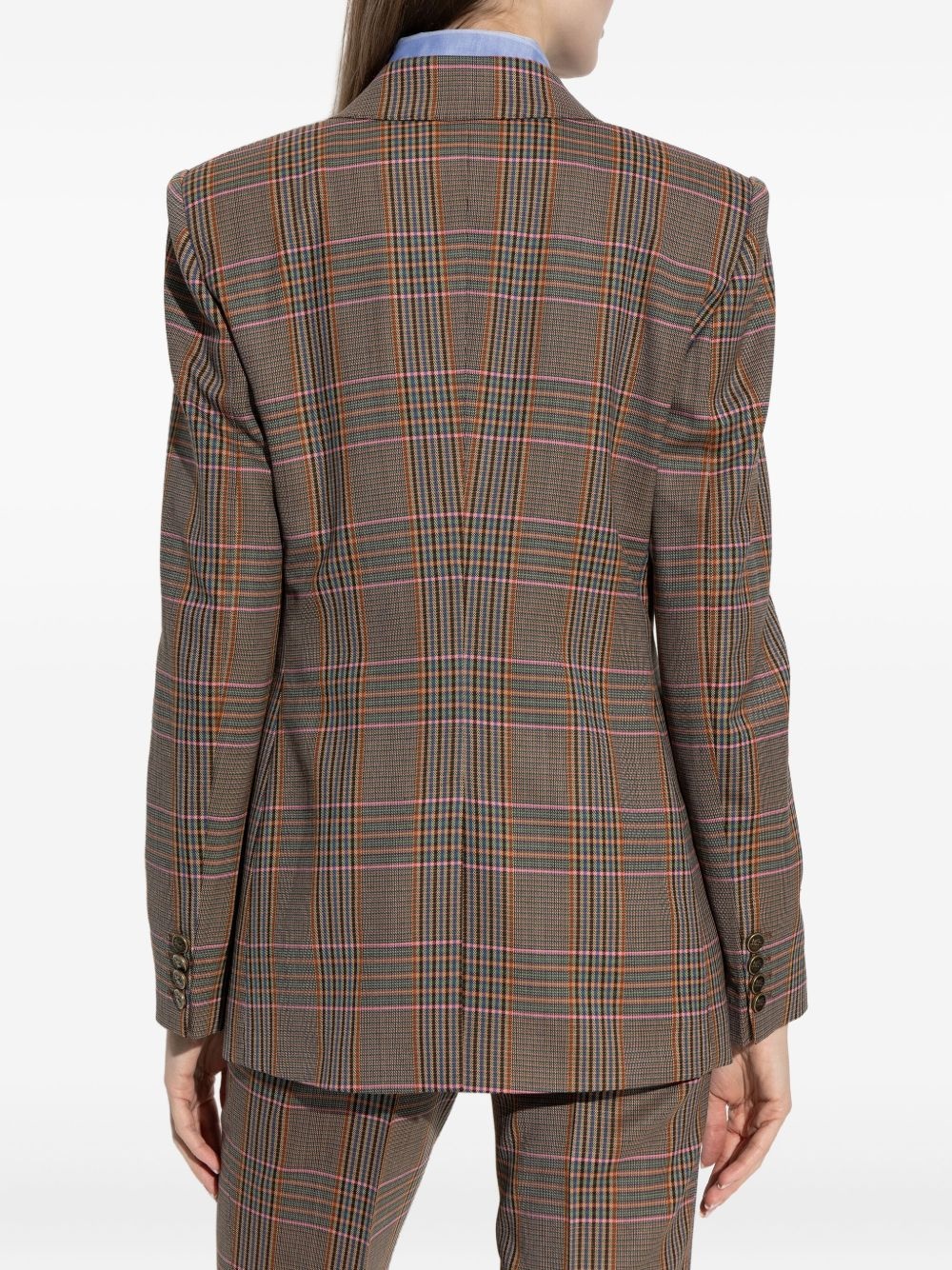 checked double-breasted blazer - 4
