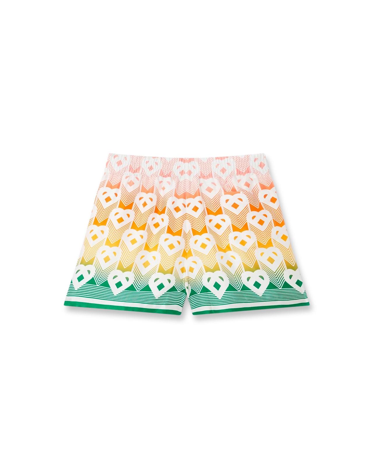 Gradient Heart Monogram Silk Shorts - 2