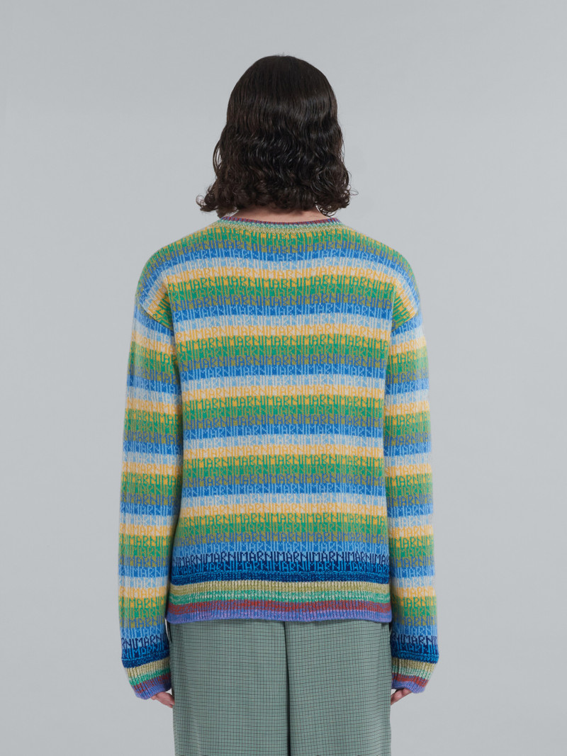 WOOL TOP WITH MULTICOLOUR STRIPES AND JACQUARD LOGO 3
