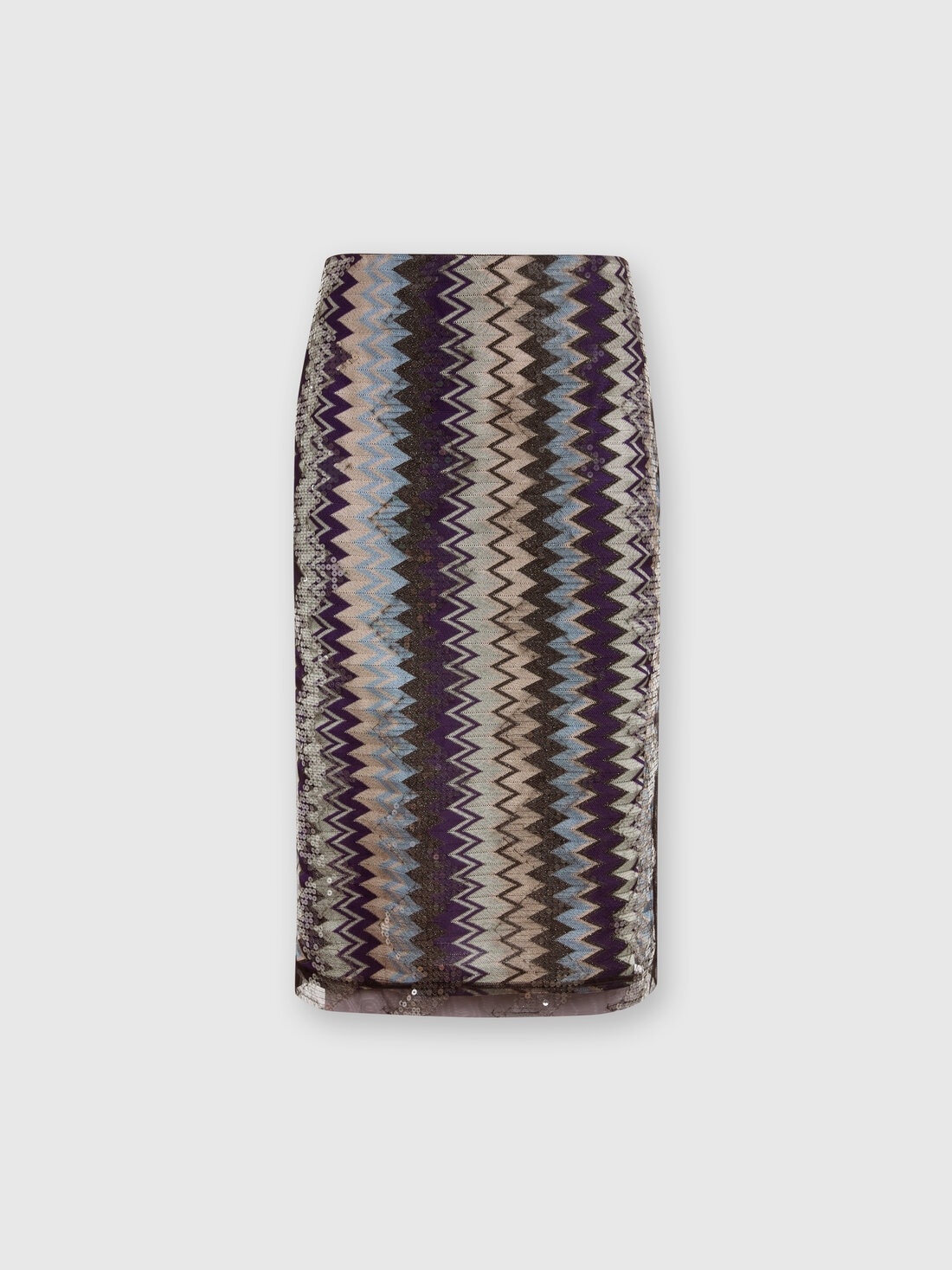 Zigzag tulle tube midi skirt with sequins - 1