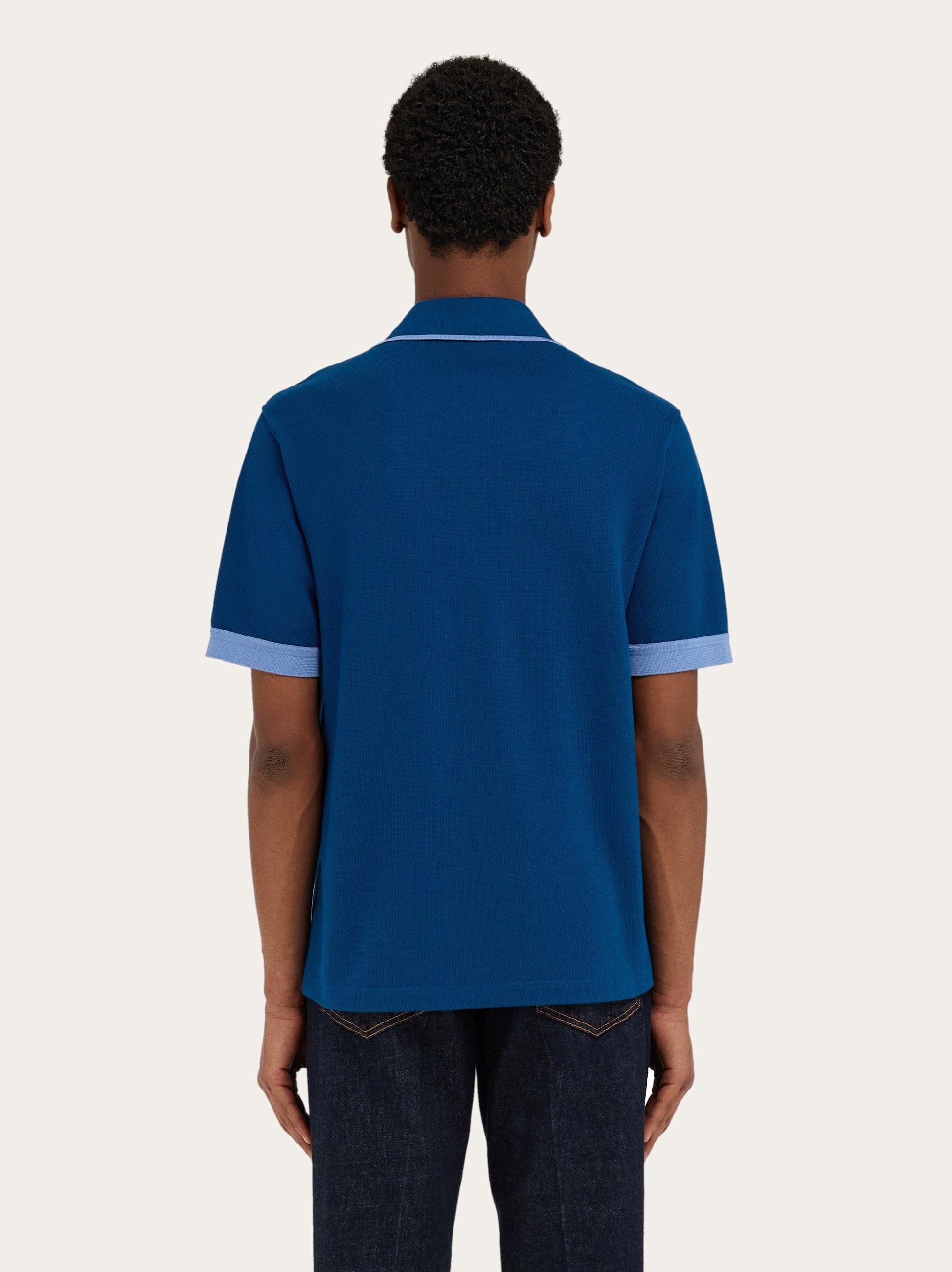 Polo shirt with contrasting sleeve detail - 3