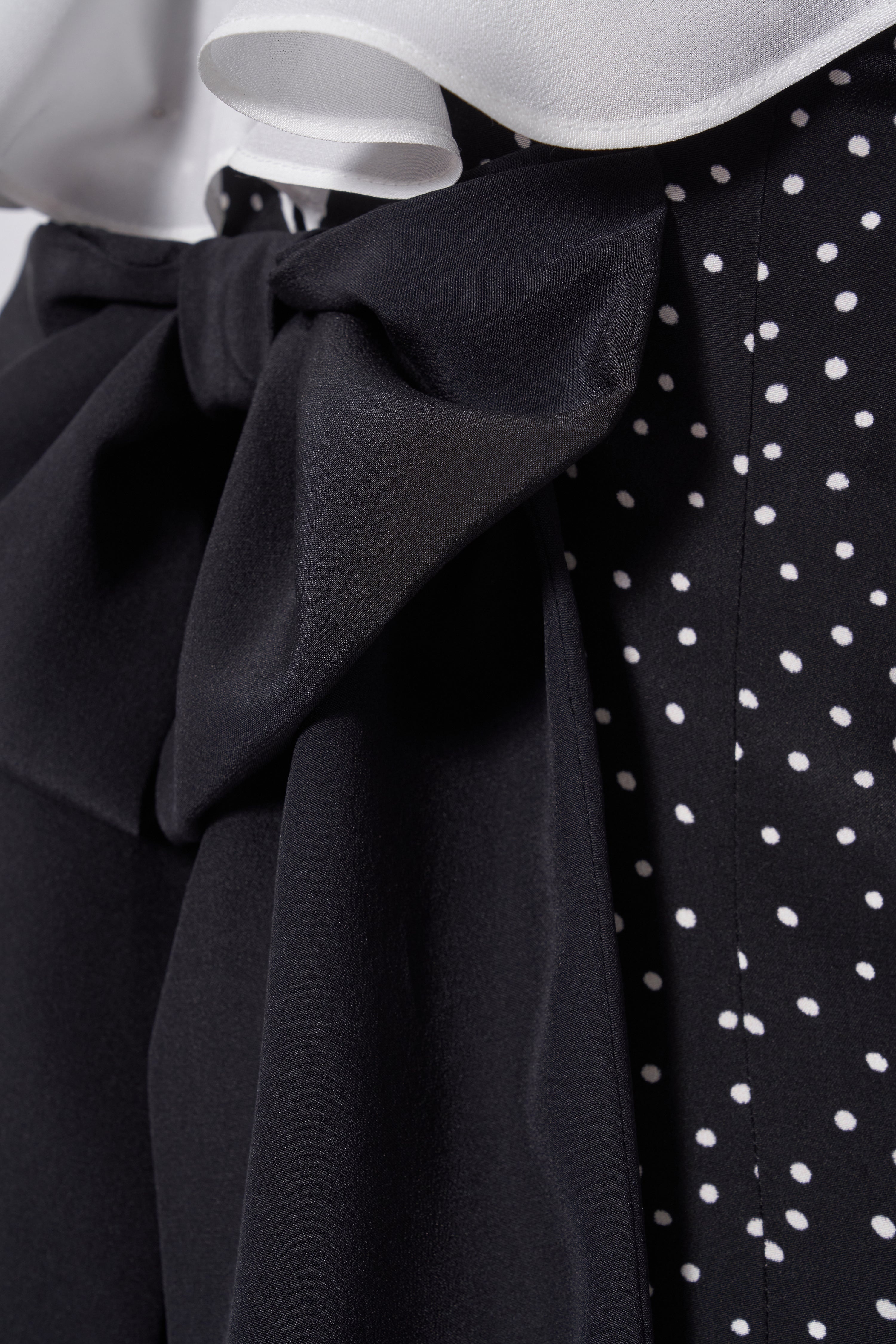 POLKA DOT SILK DRESS WITH VOLANT AND BOW - 3