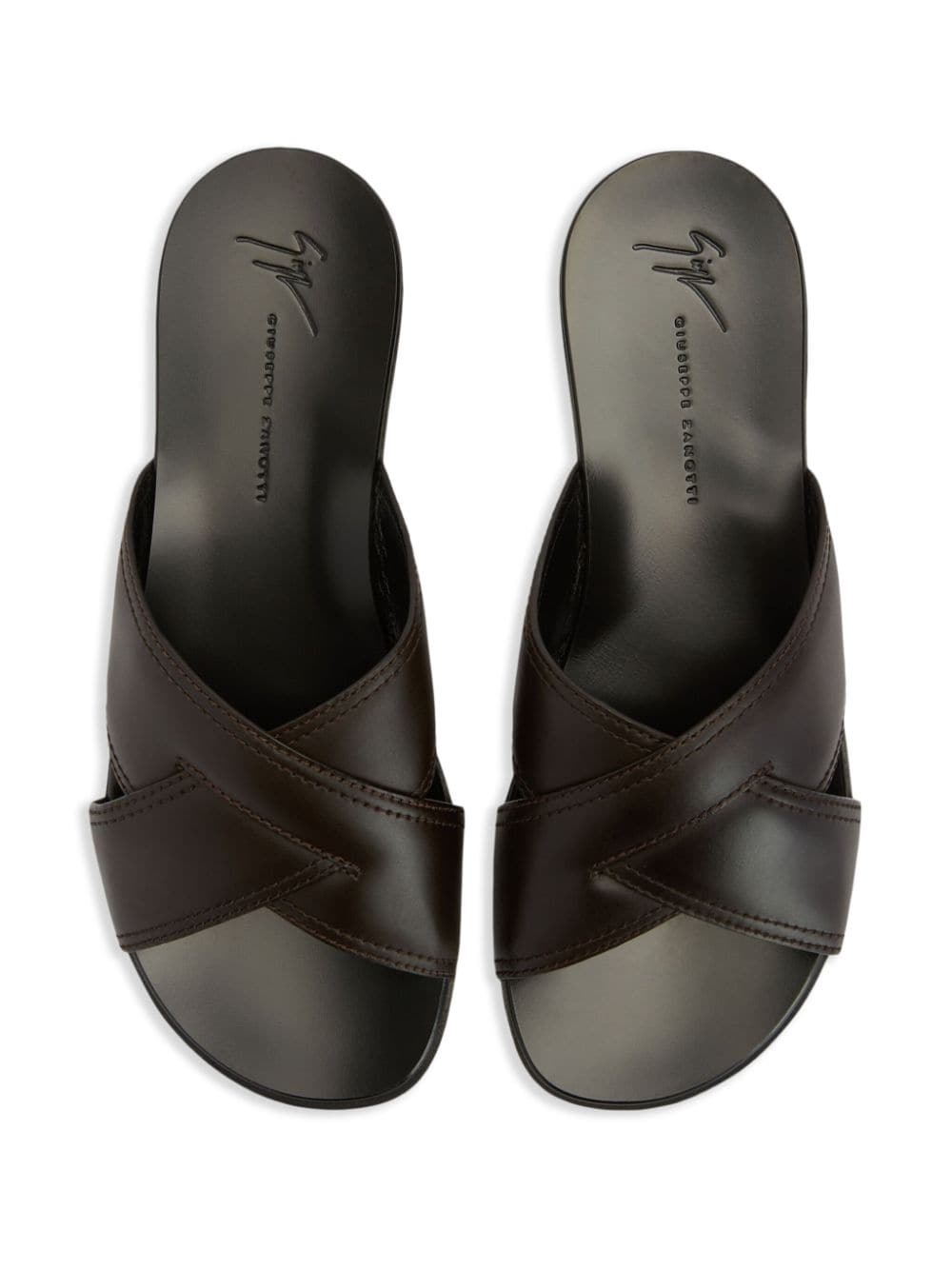 Flavio crossover leather slides - 2