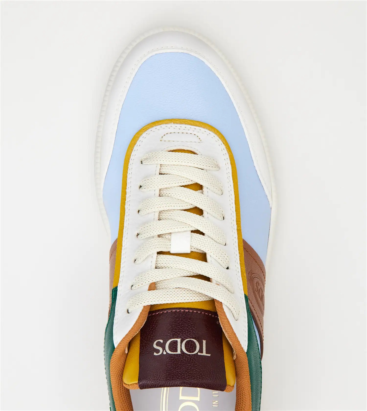 TOD'S TABS SNEAKERS IN LEATHER - LIGHT BLUE, BROWN, GREEN - 4