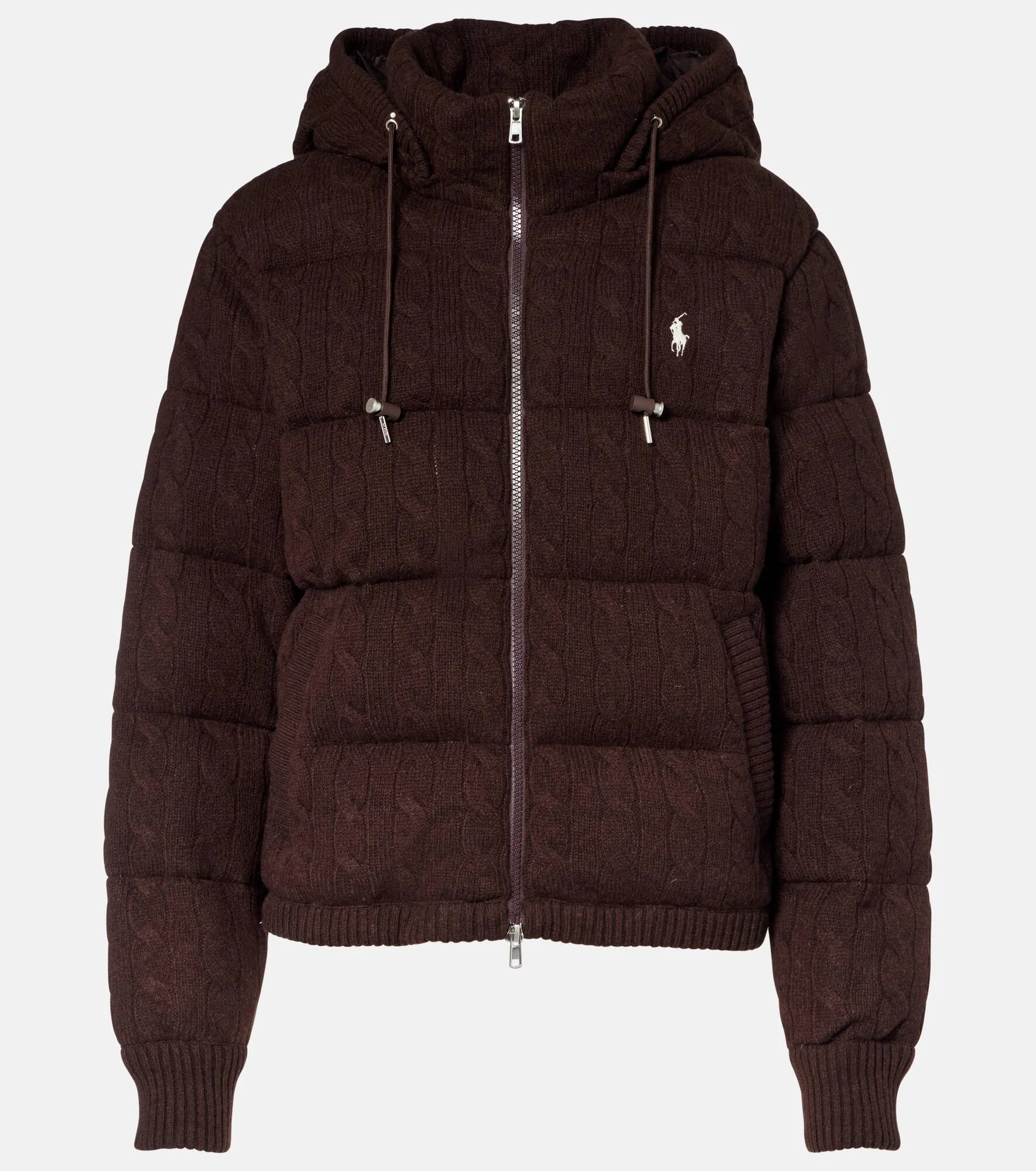 Cable-knit wool and cashmere puffer jacket - 1