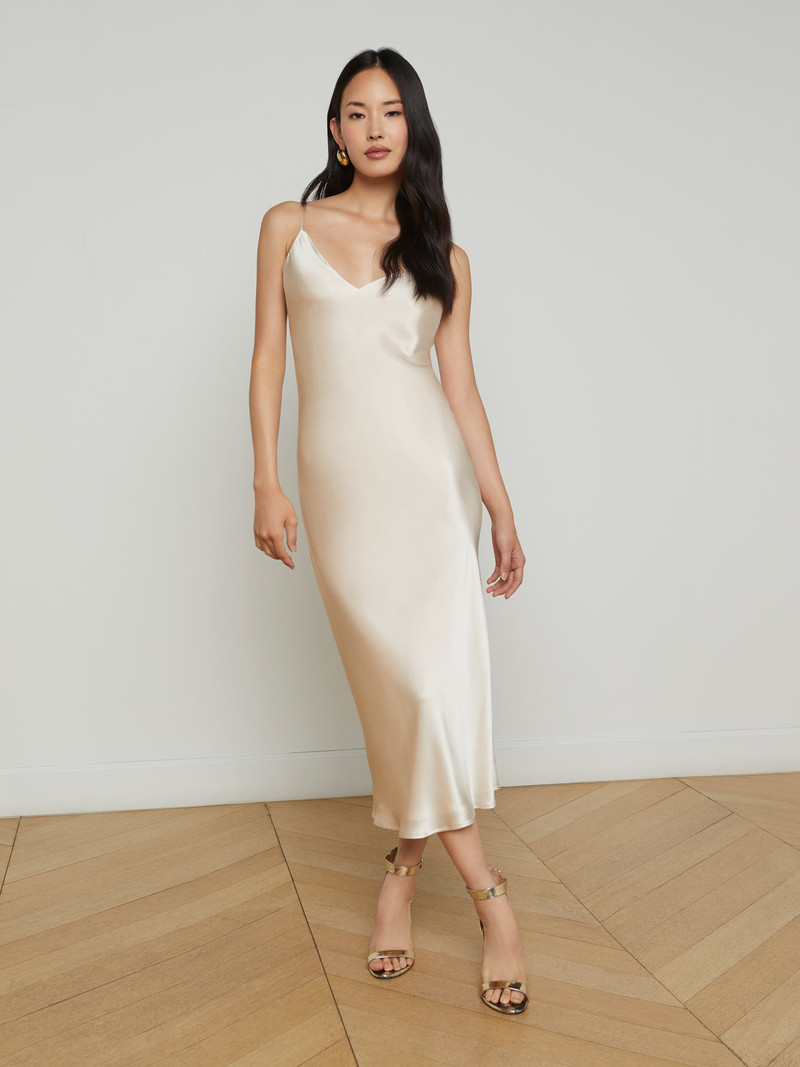 L'AGENCE Seridie Silk Slip Dress outlook