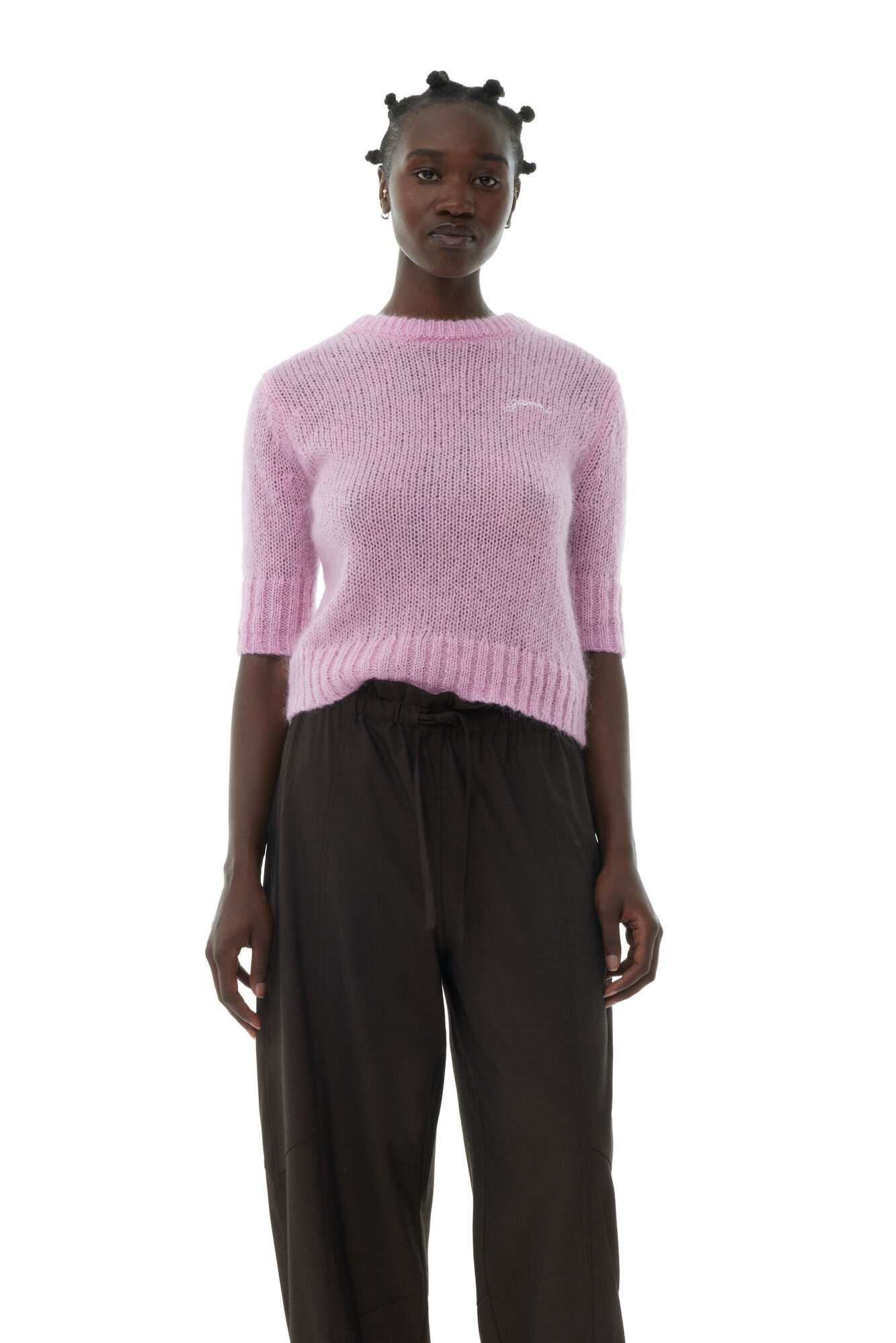 LILAC MOHAIR O-NECK SWEATER - 2